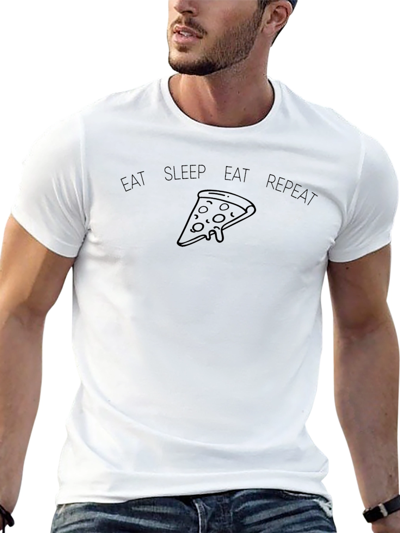 Eat Sleep Repeat Pizza T-Shirt