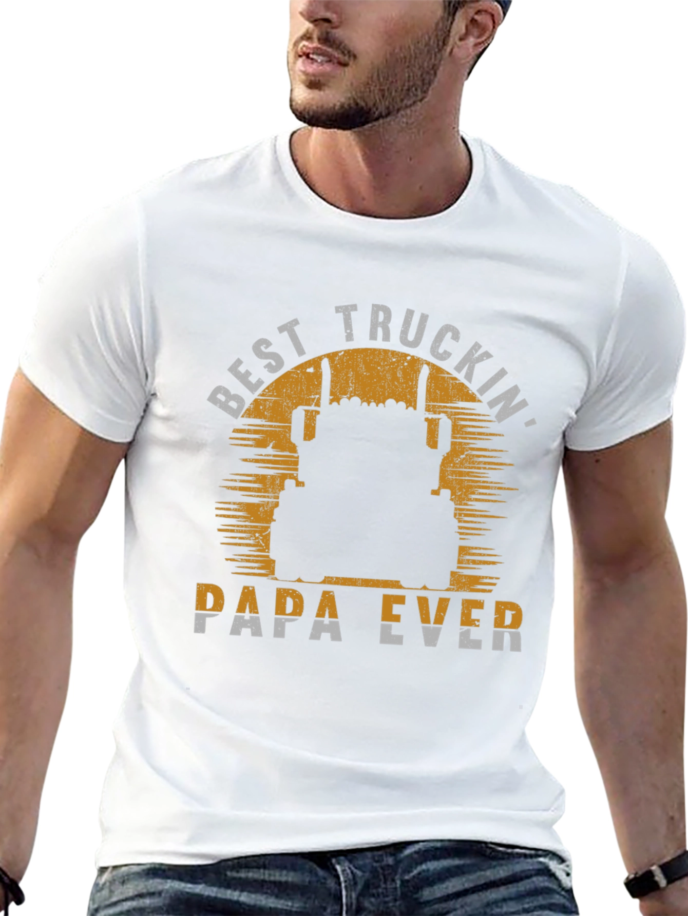 Best Truckin Papa Ever T-Shirt - Trucker Dad Gift