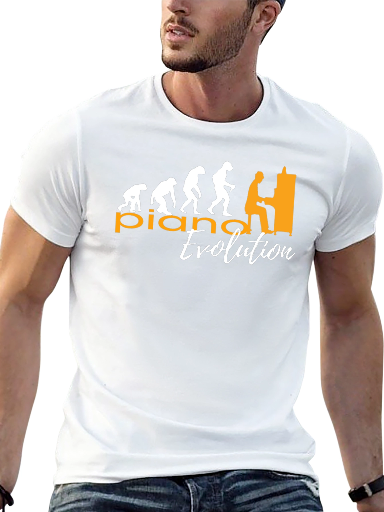 Piano Evolution Graphic T-Shirt - Musician Humor Tee