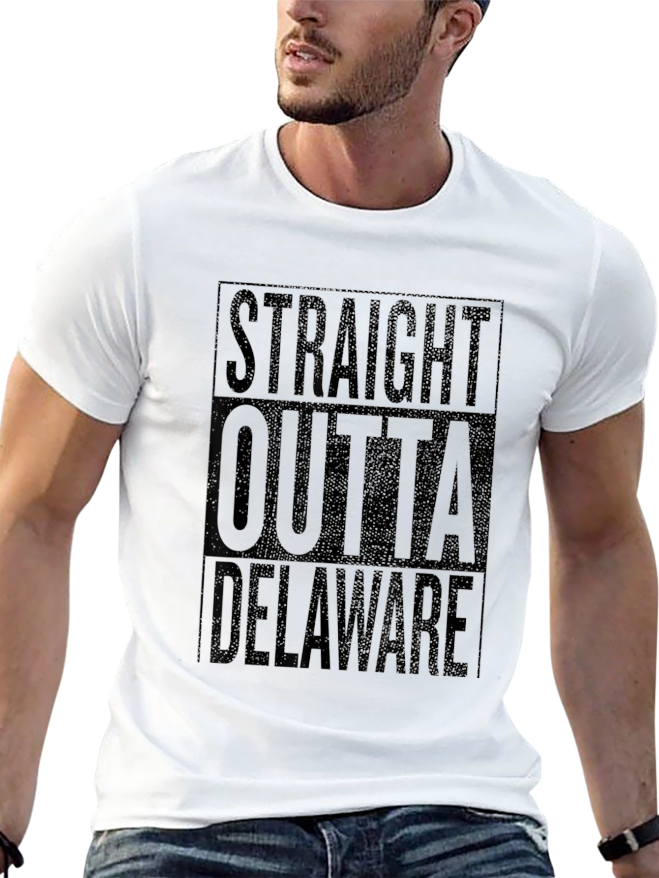 Straight Outta Delaware Black T-Shirt