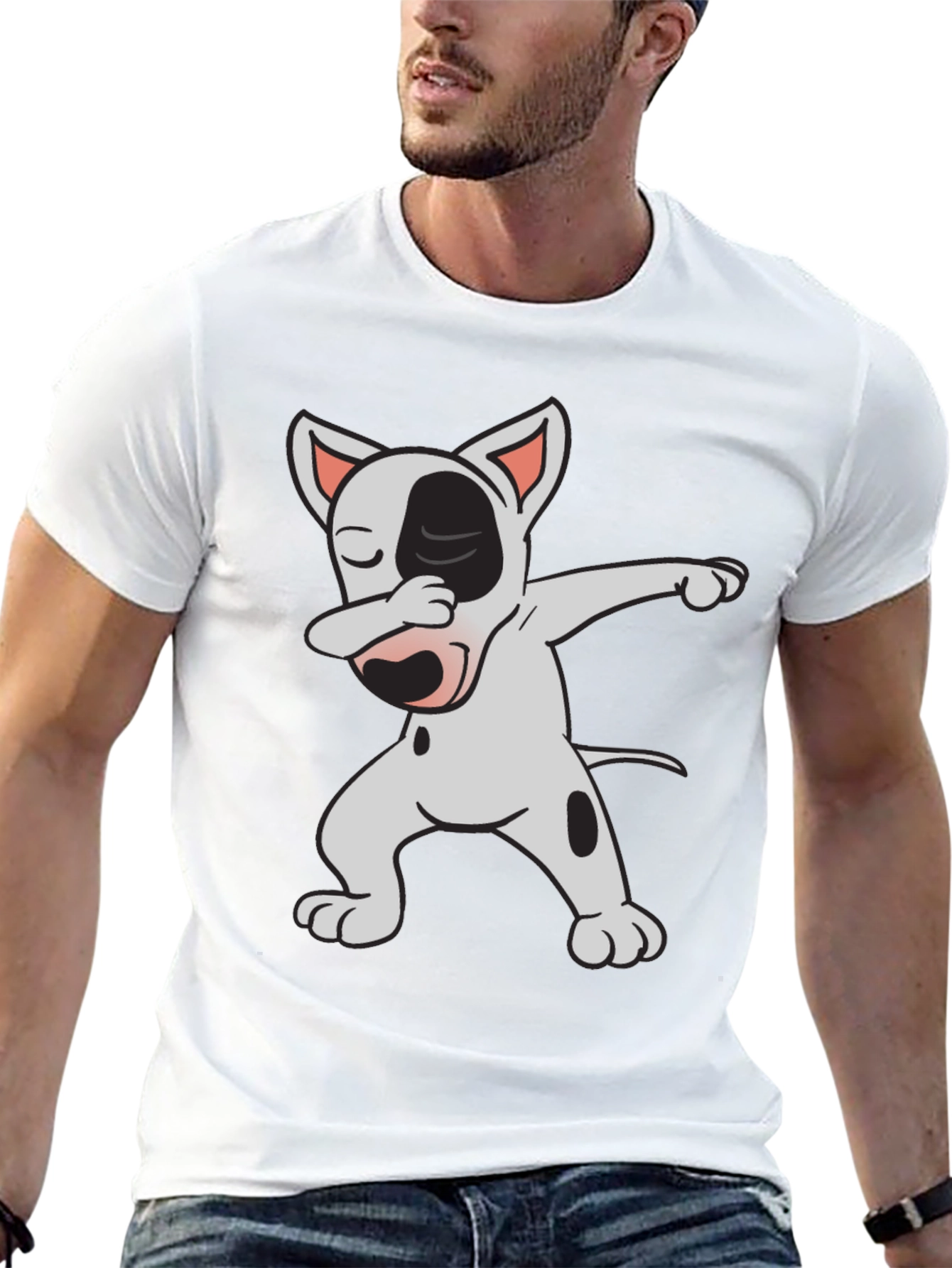 Dabbing Bull Terrier Graphic Tee