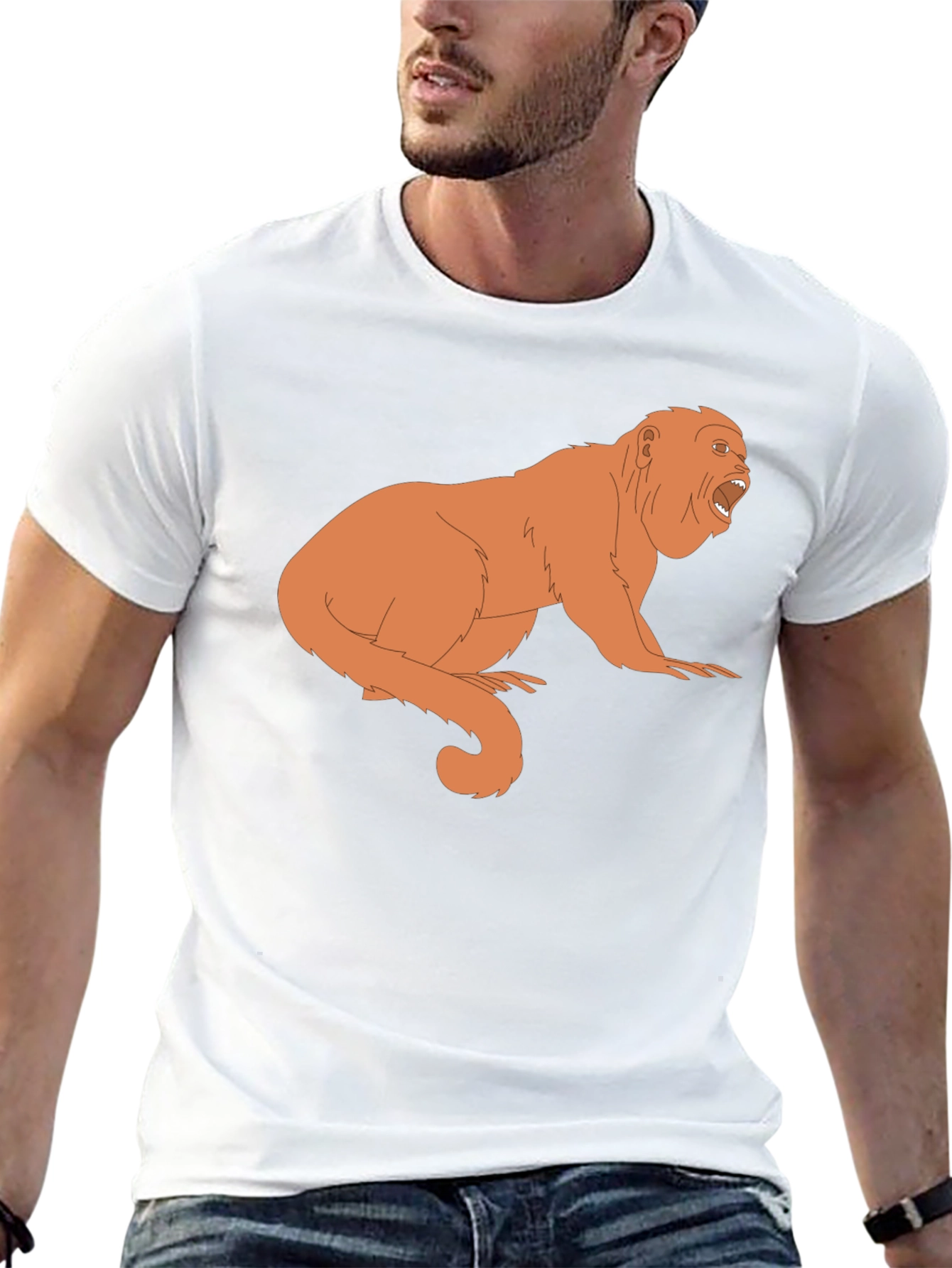 Howler Monkey Graphic Tee - Black Cotton T-Shirt