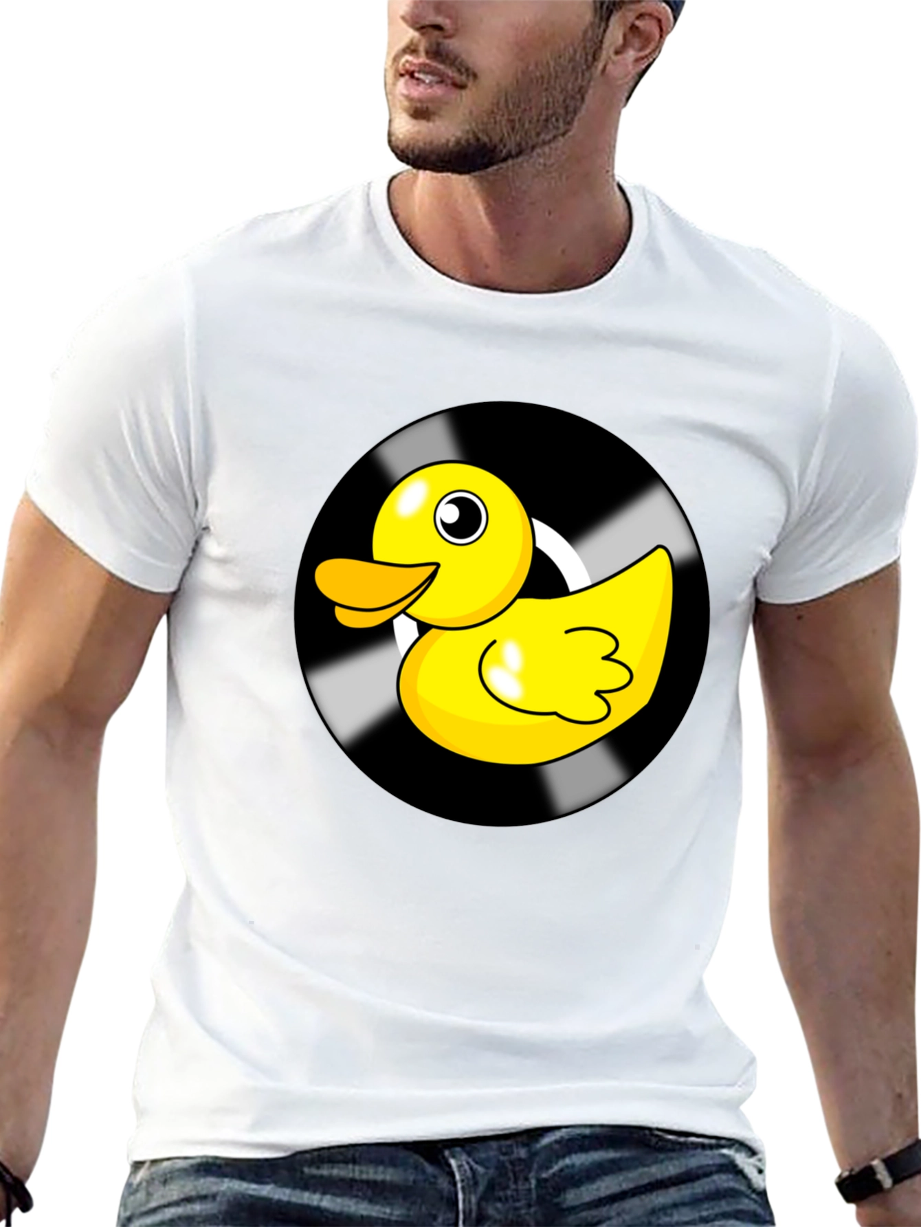 Duck Vinyl Record Black Graphic Tee