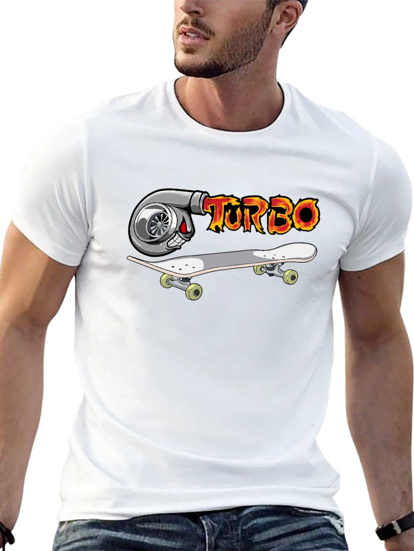 Turbo Skateboard Graphic T-Shirt - Cool Design