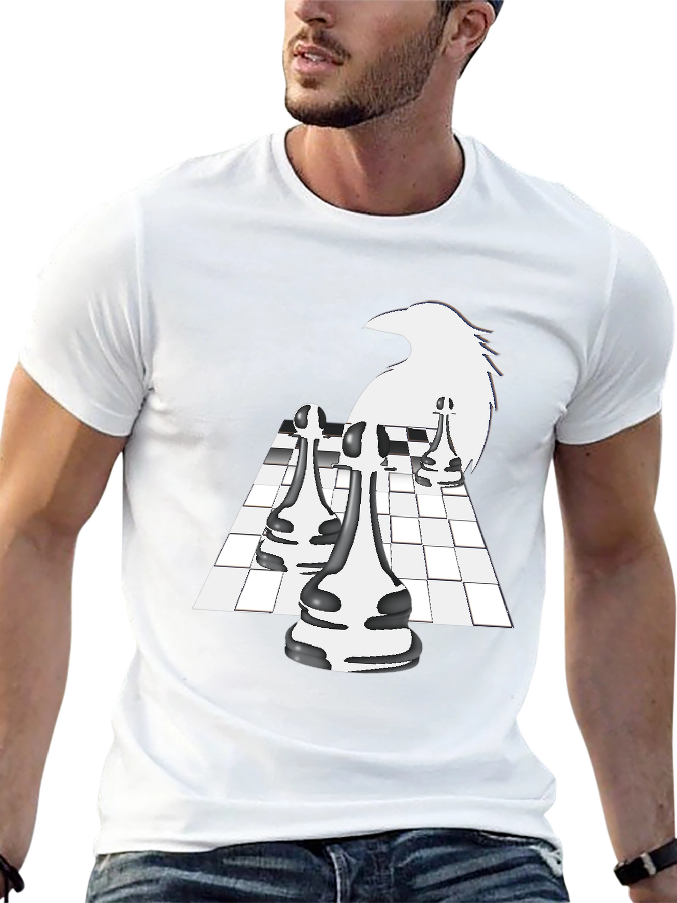 Raven Chess Graphic Tee - Stylish & Unique Design
