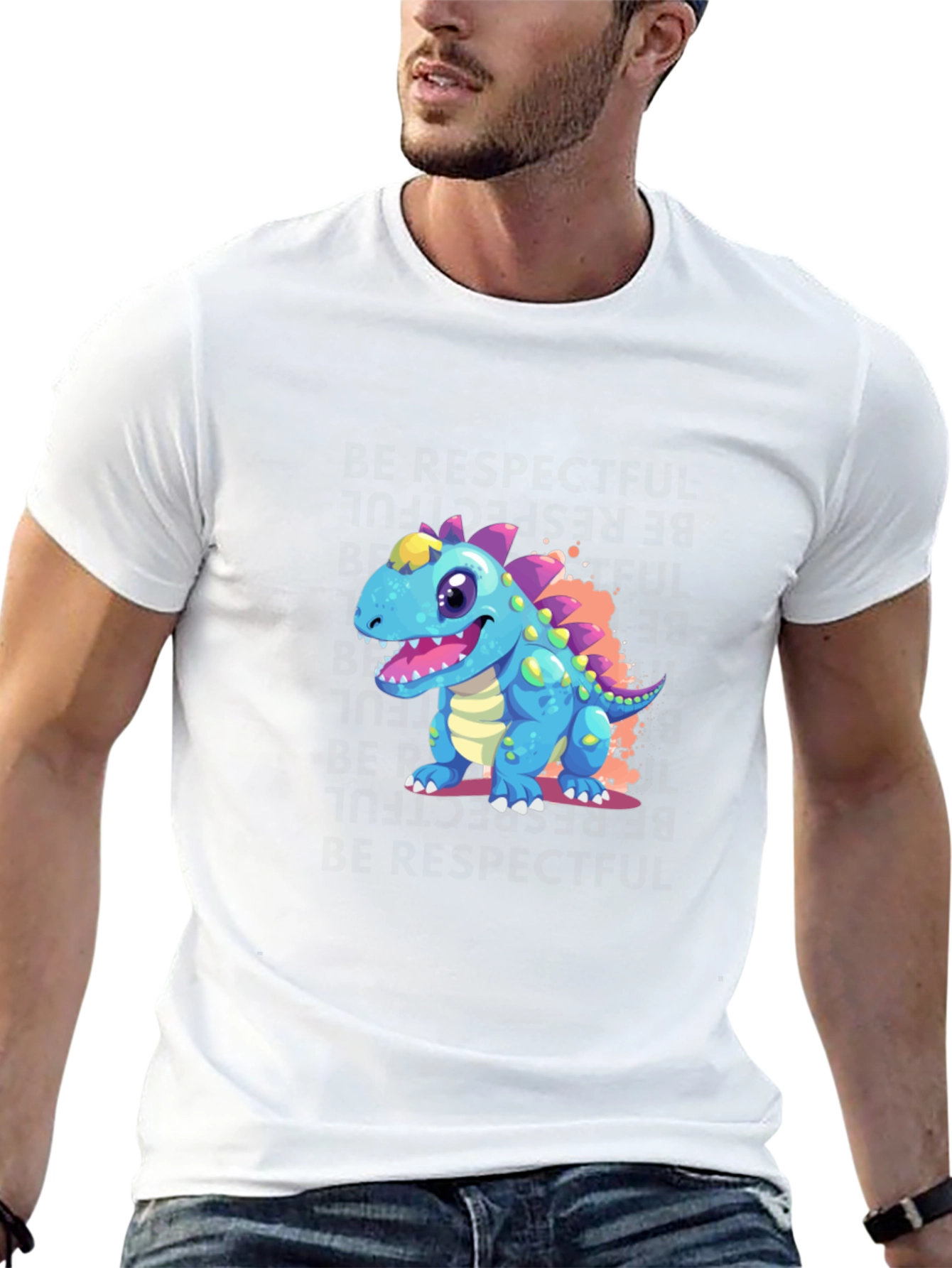Cartoon Dinosaur Graphic Tee - Fun & Unique!