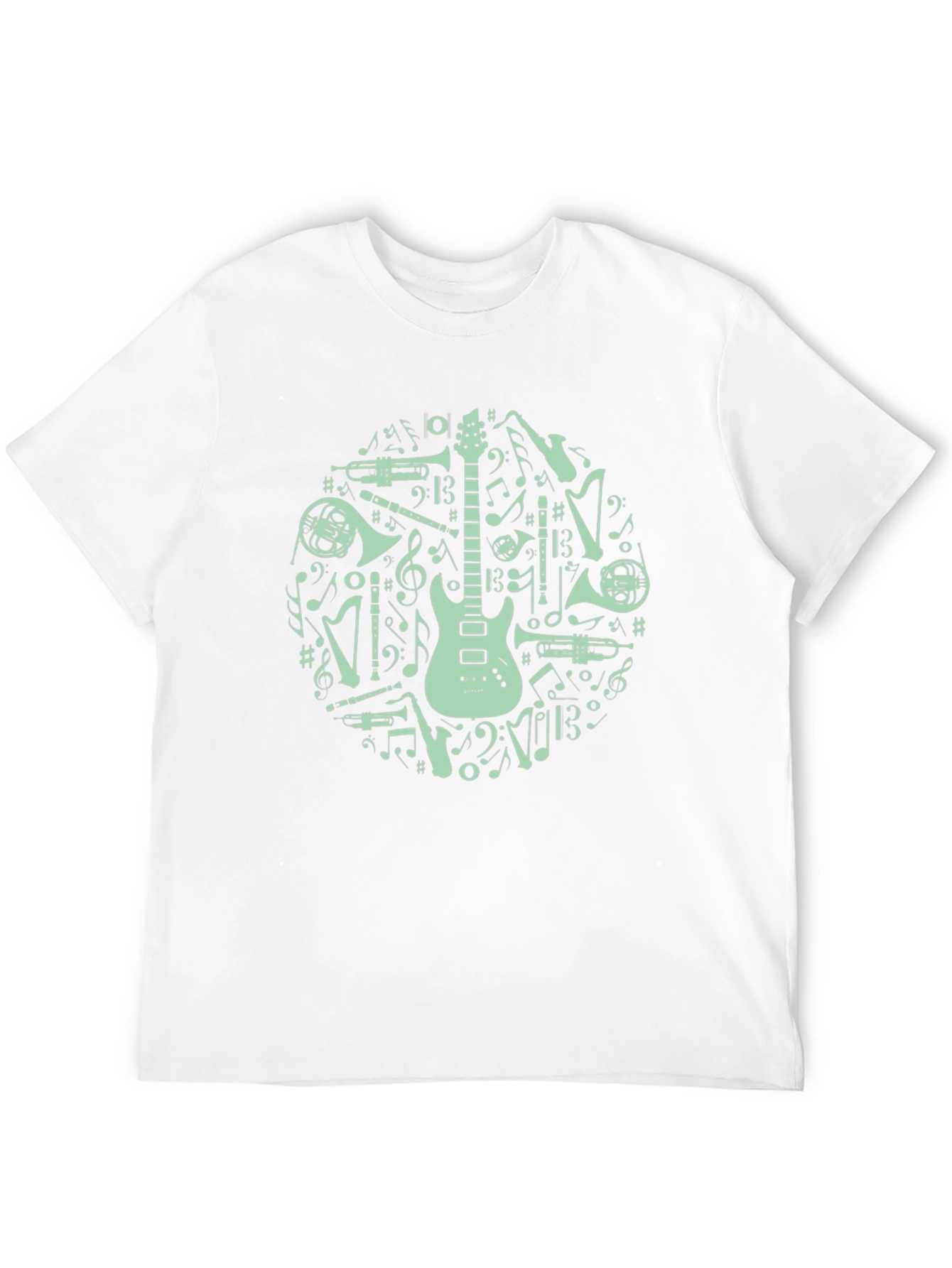 Musical Instruments Graphic Tee - Black Cotton Blend