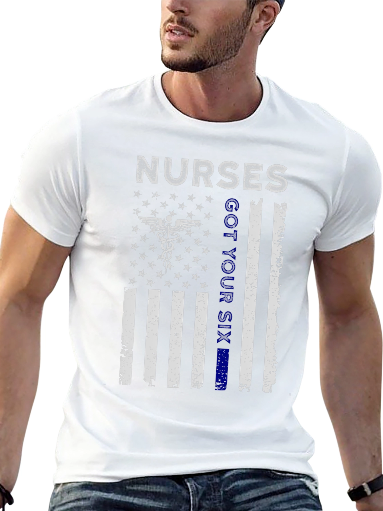 Nurses Got Your Six T-Shirt Patriotic Flag Graphic Tee