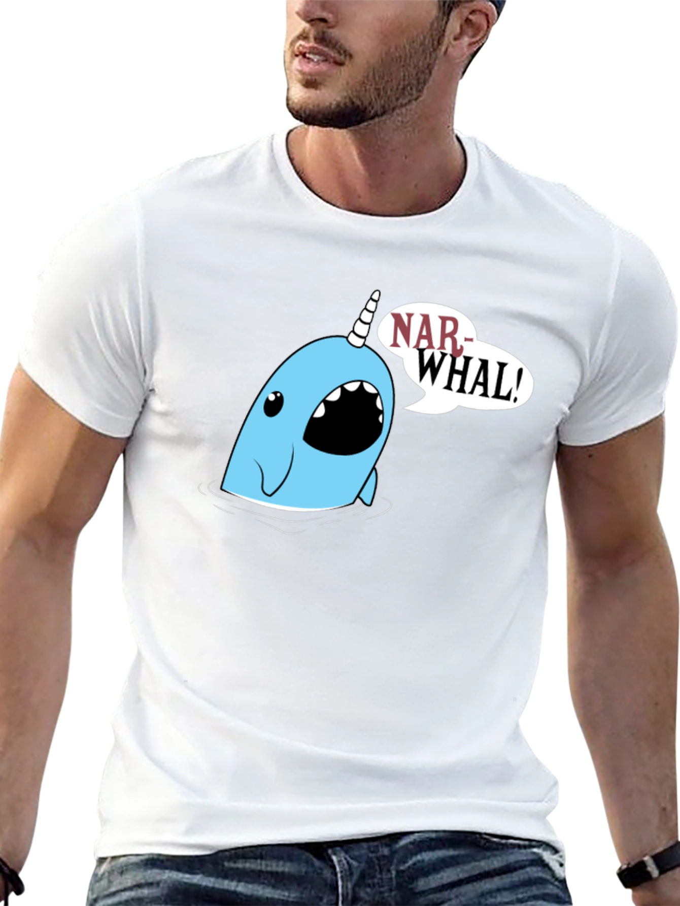 Narwhal Graphic Tee - Black Cotton T-Shirt