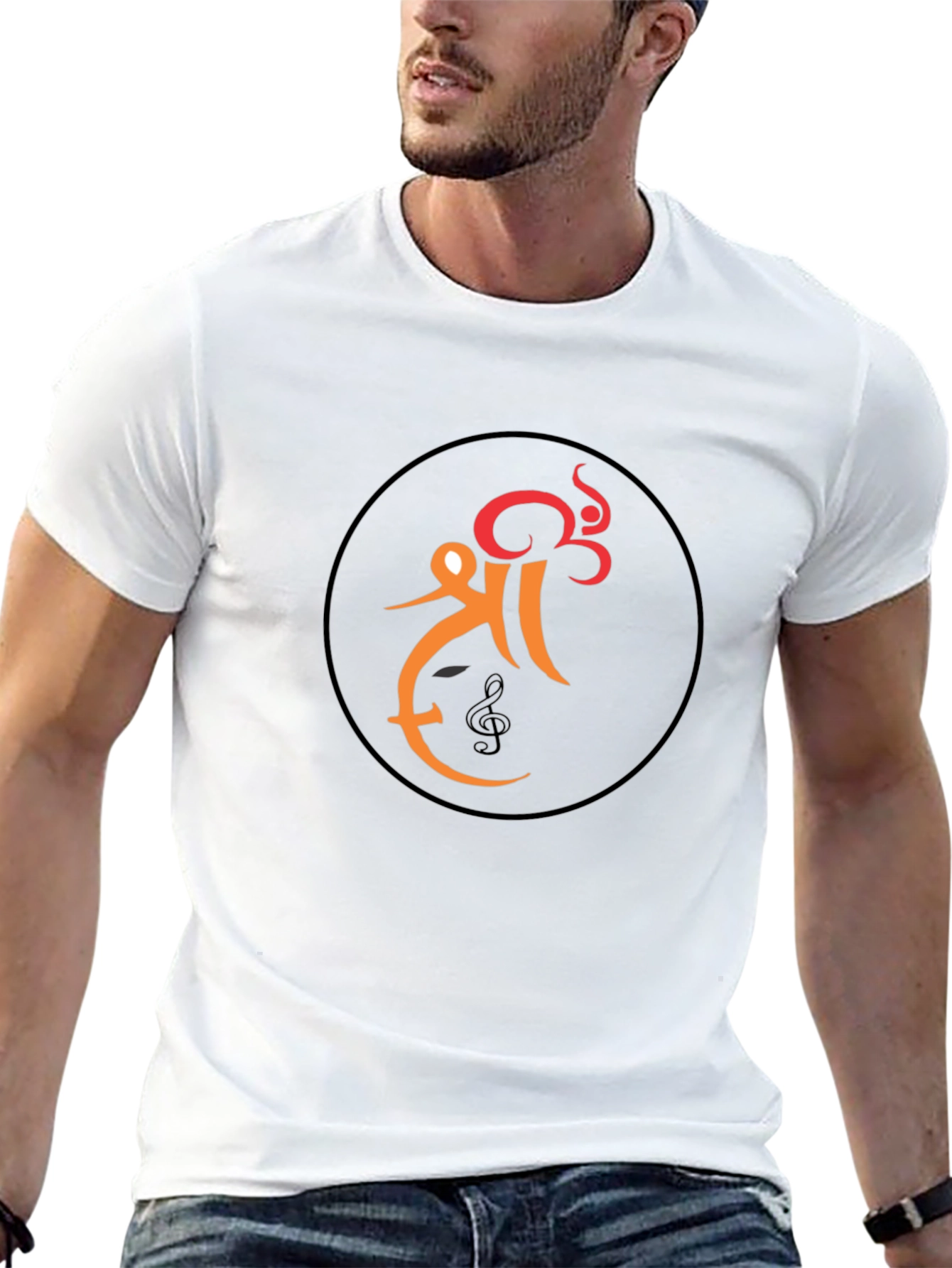 Stylish Black T-Shirt with Unique Graphic Design