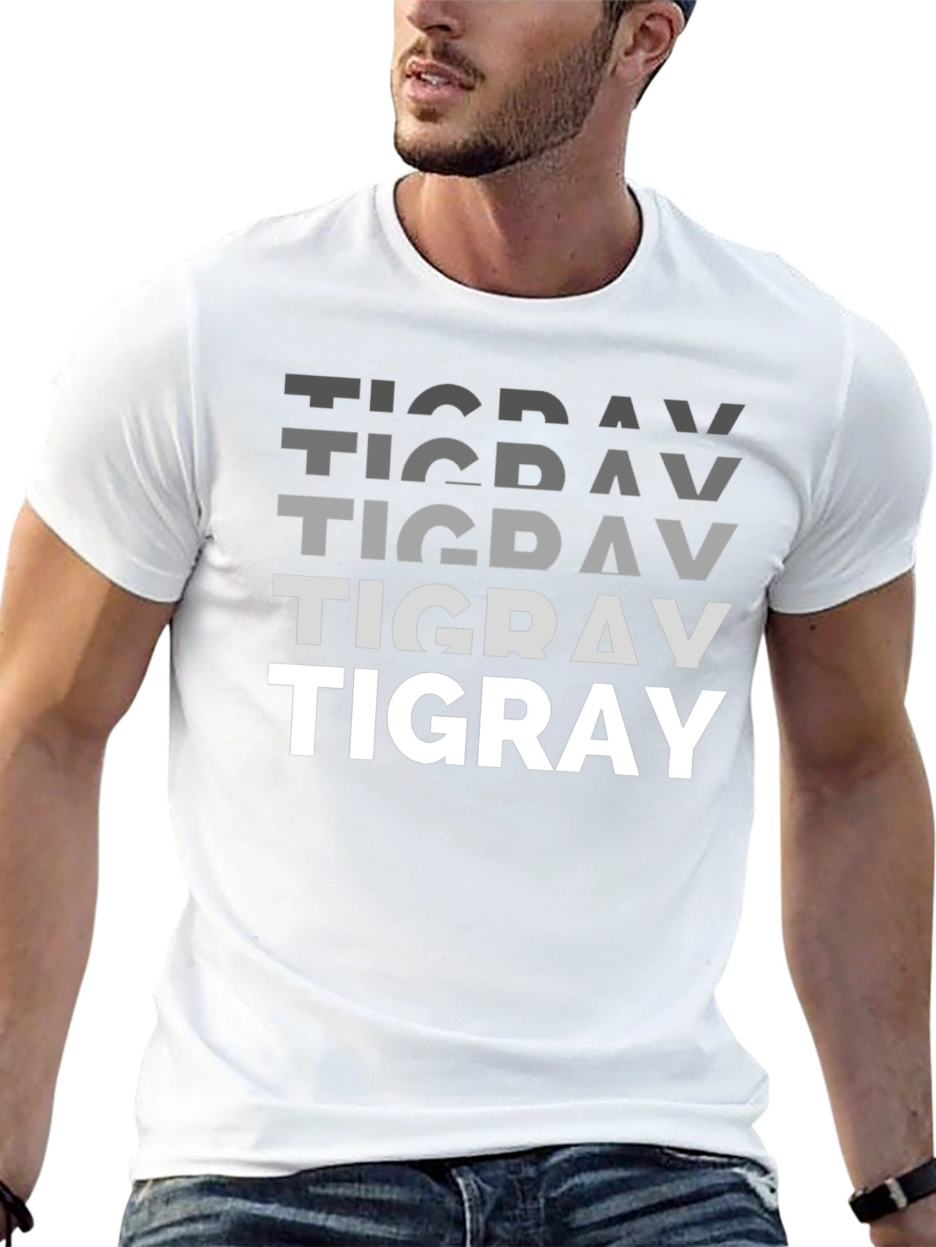 Tigray Text Graphic Tee - Black Unisex T-Shirt