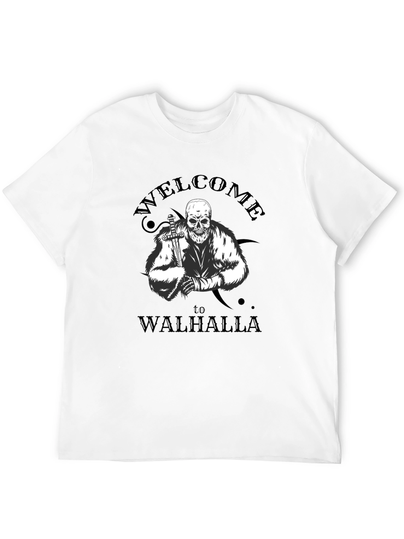 Welcome to Walhalla T-Shirt Skull Viking Style
