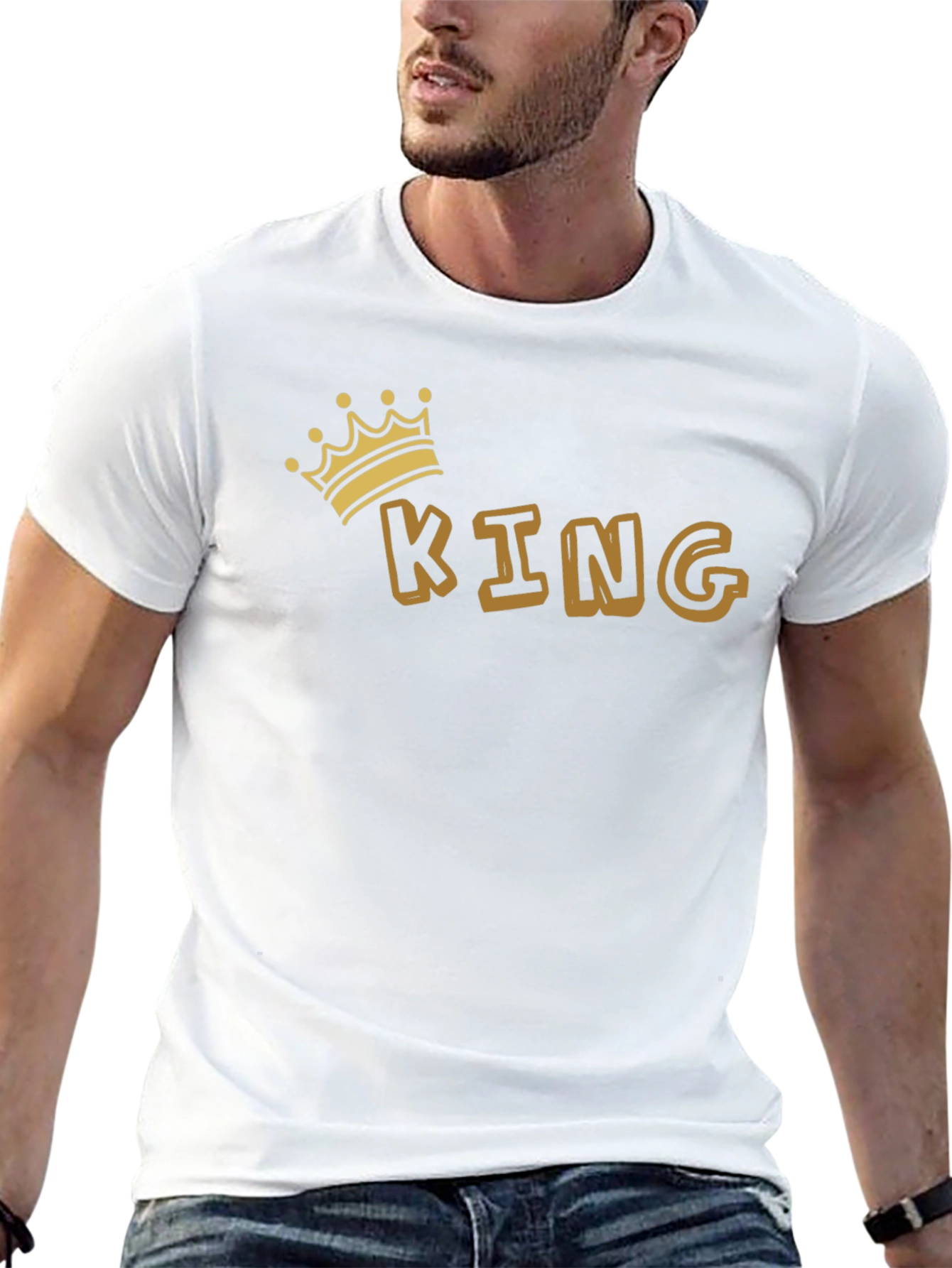 King Graphic Tee - Black Cotton Blend T-Shirt