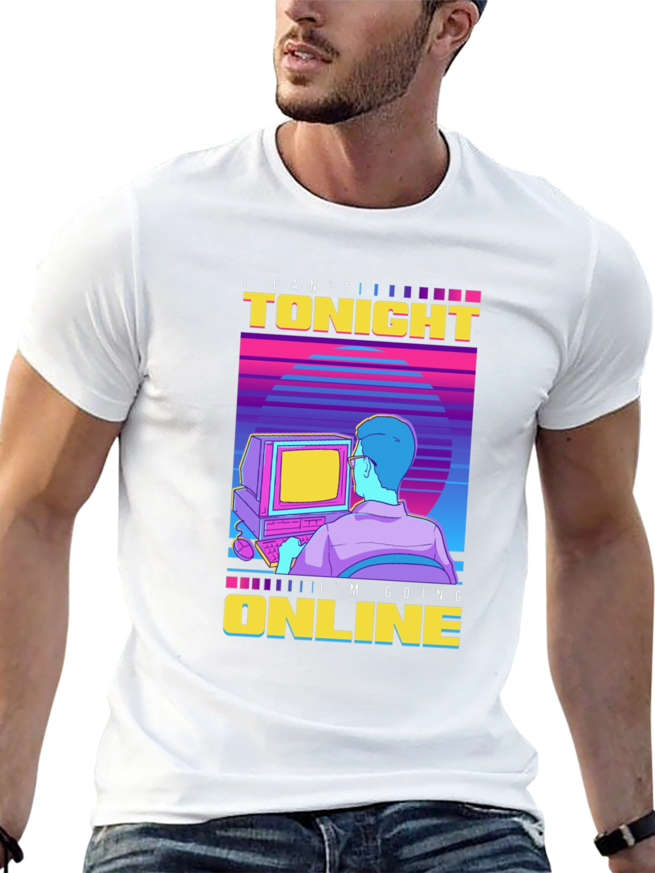 Retro Online Gamer T-Shirt - I Cant Tonight