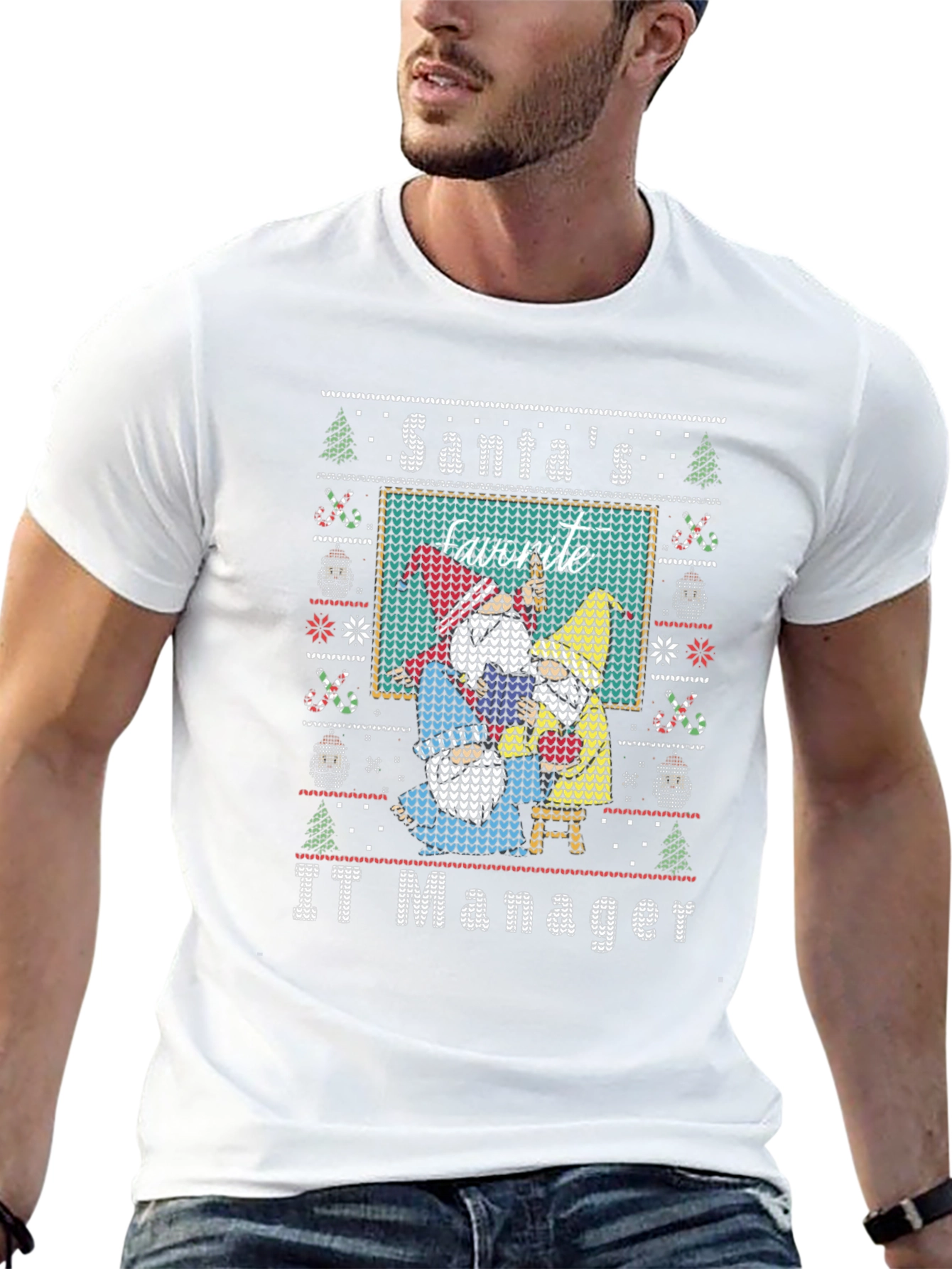 Santas Favorite IT Manager Ugly Christmas Sweater T-Shirt