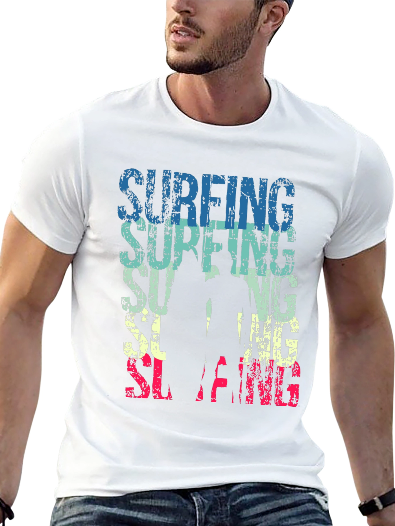 Surfing Graphic Tee - Retro Style