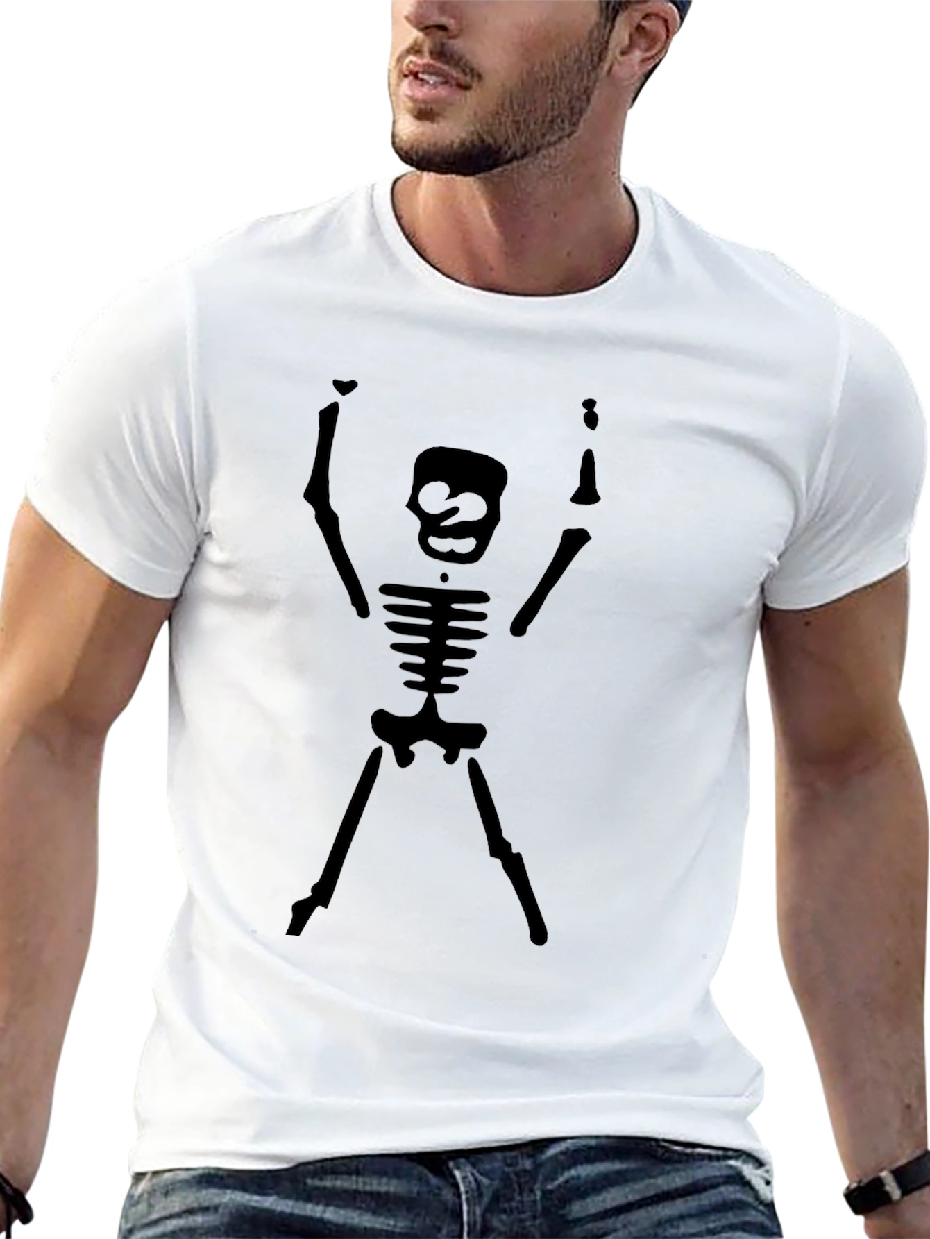 Skeleton Graphic Tee - Black Cotton Comfort
