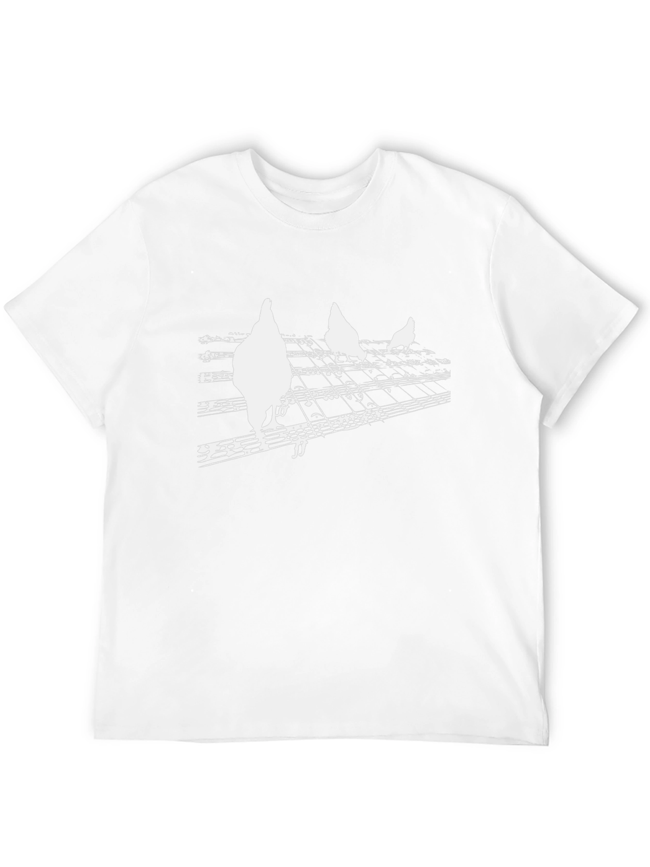 Chicken Music Note Graphic T-Shirt - Black