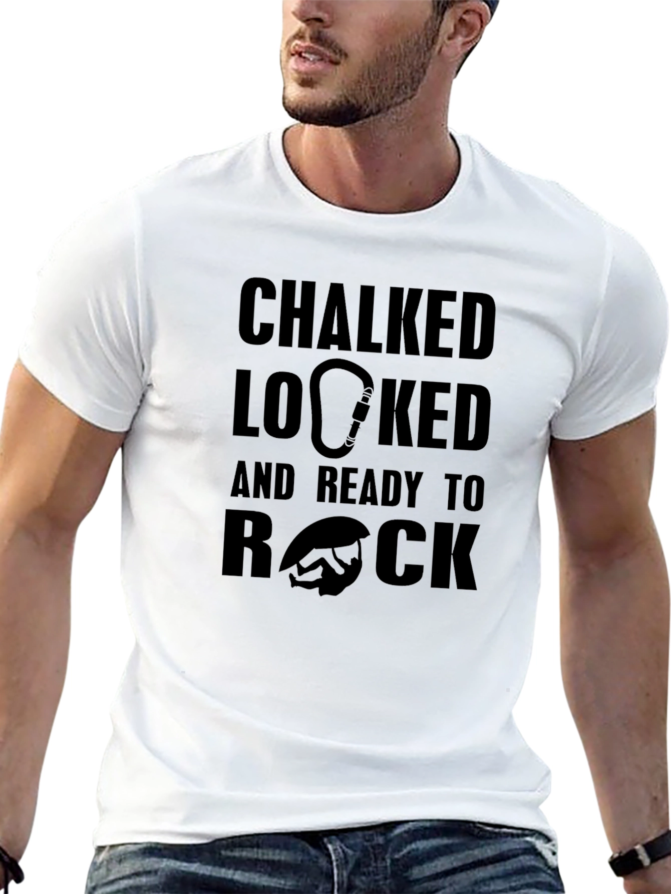 Chalked Locked Ready To Rock Climbing T-Shirt