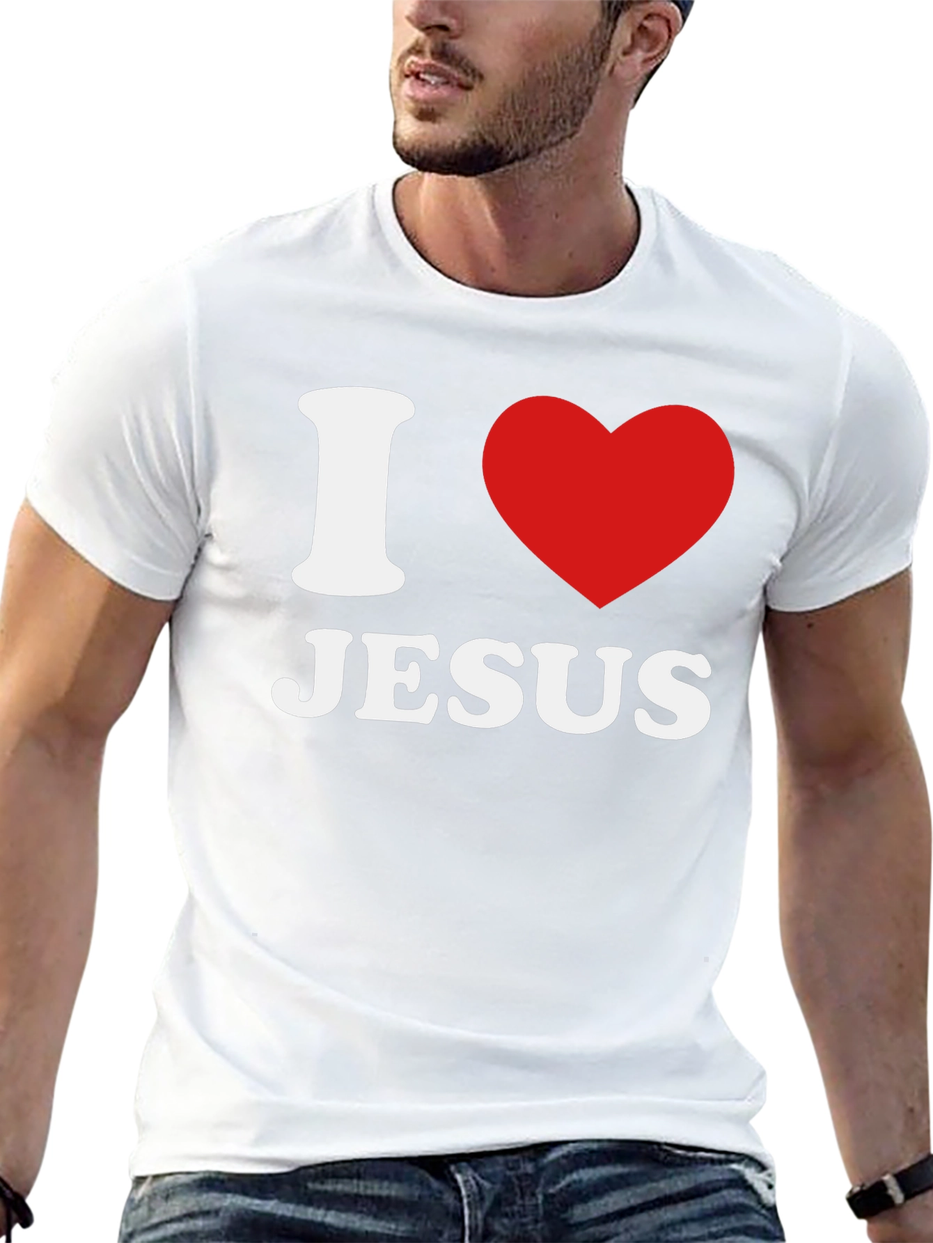 I Heart Jesus Black Graphic T-Shirt