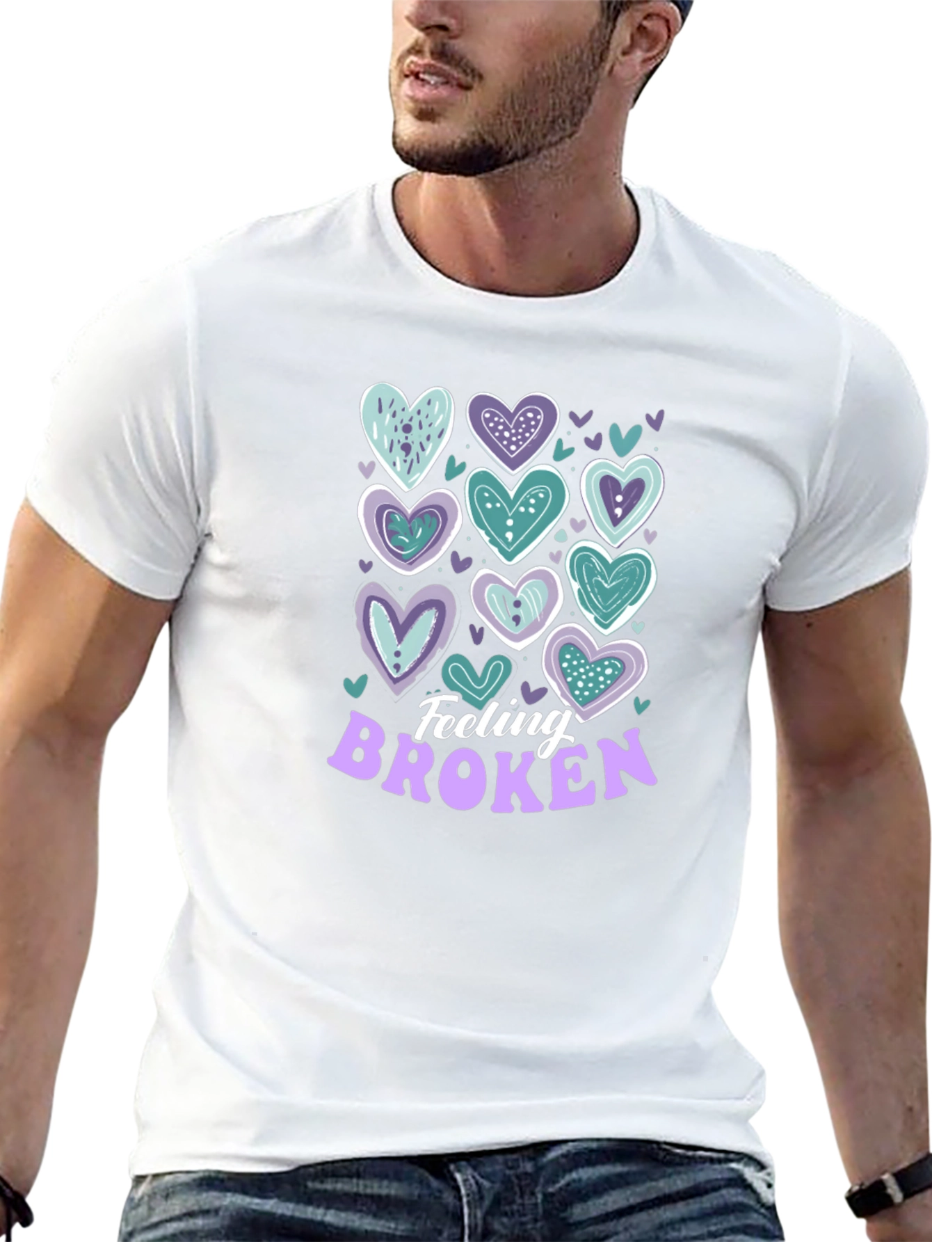 Feeling Broken Heart Graphic T-Shirt
