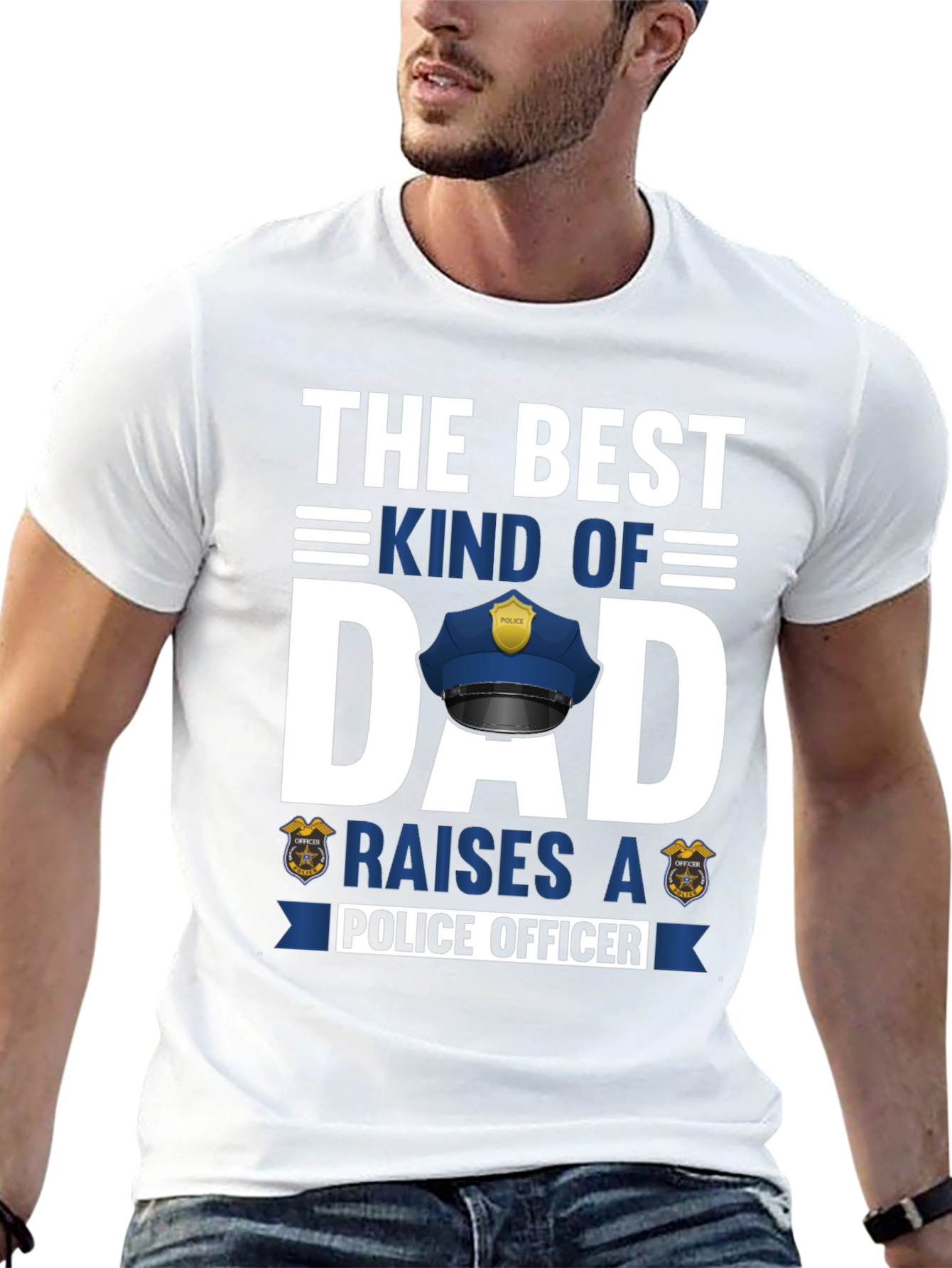 Best Kind of Dad Police Officer Graphic T-Shirt