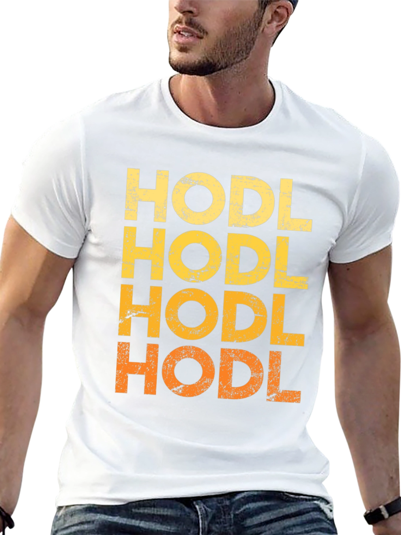 HODL Crypto T-Shirt - Distressed Graphic Tee