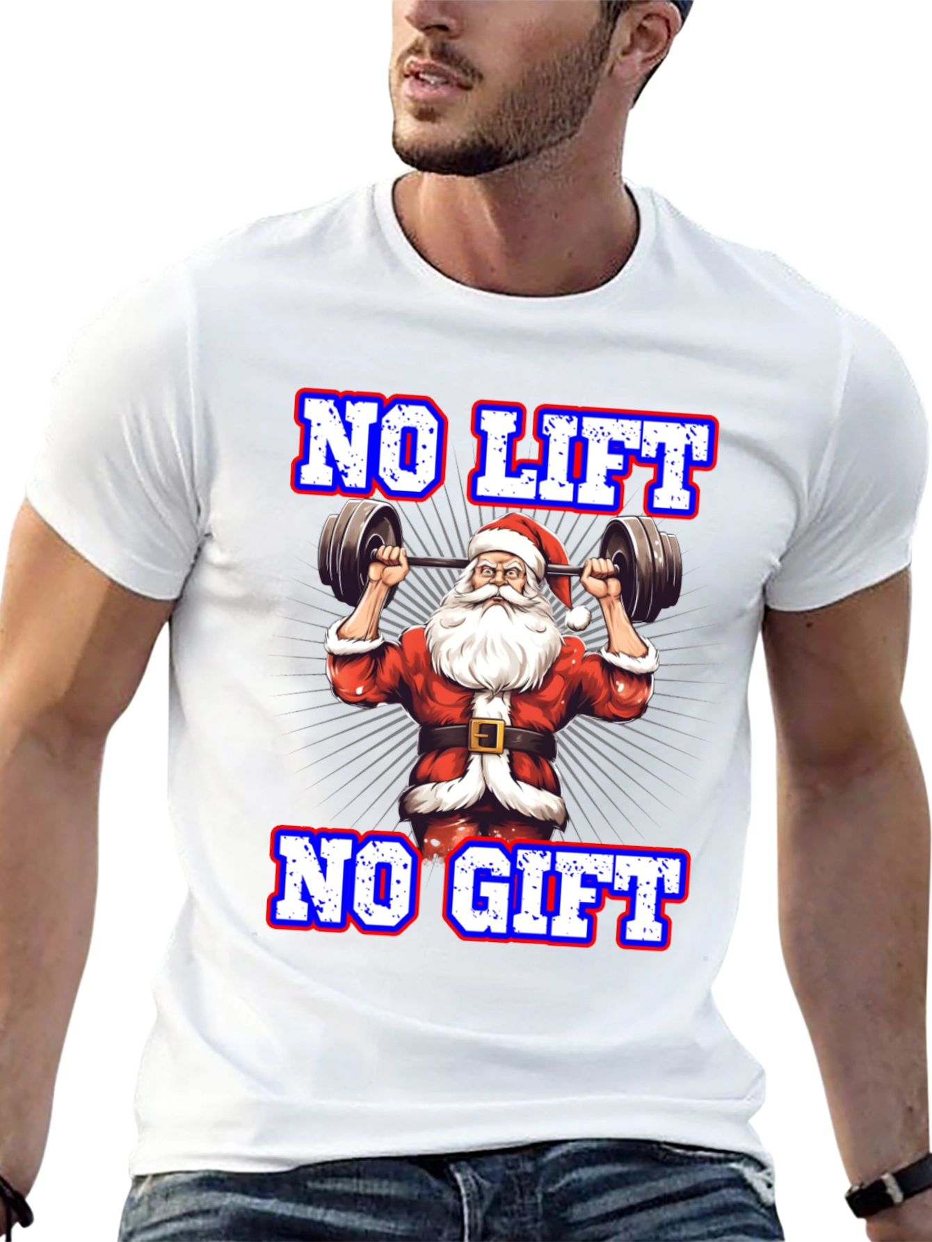 No Lift No Gift Christmas Santa Gym T-Shirt