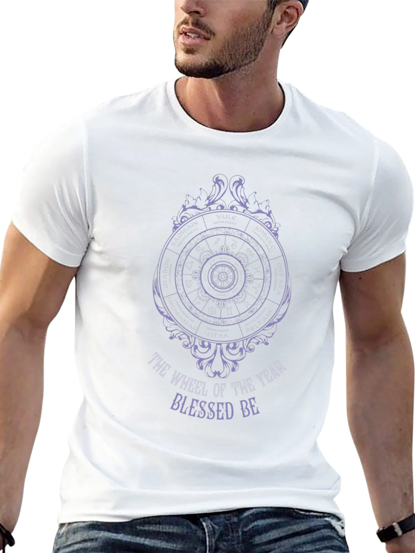 Wheel of the Year Blessed Be Black T-Shirt