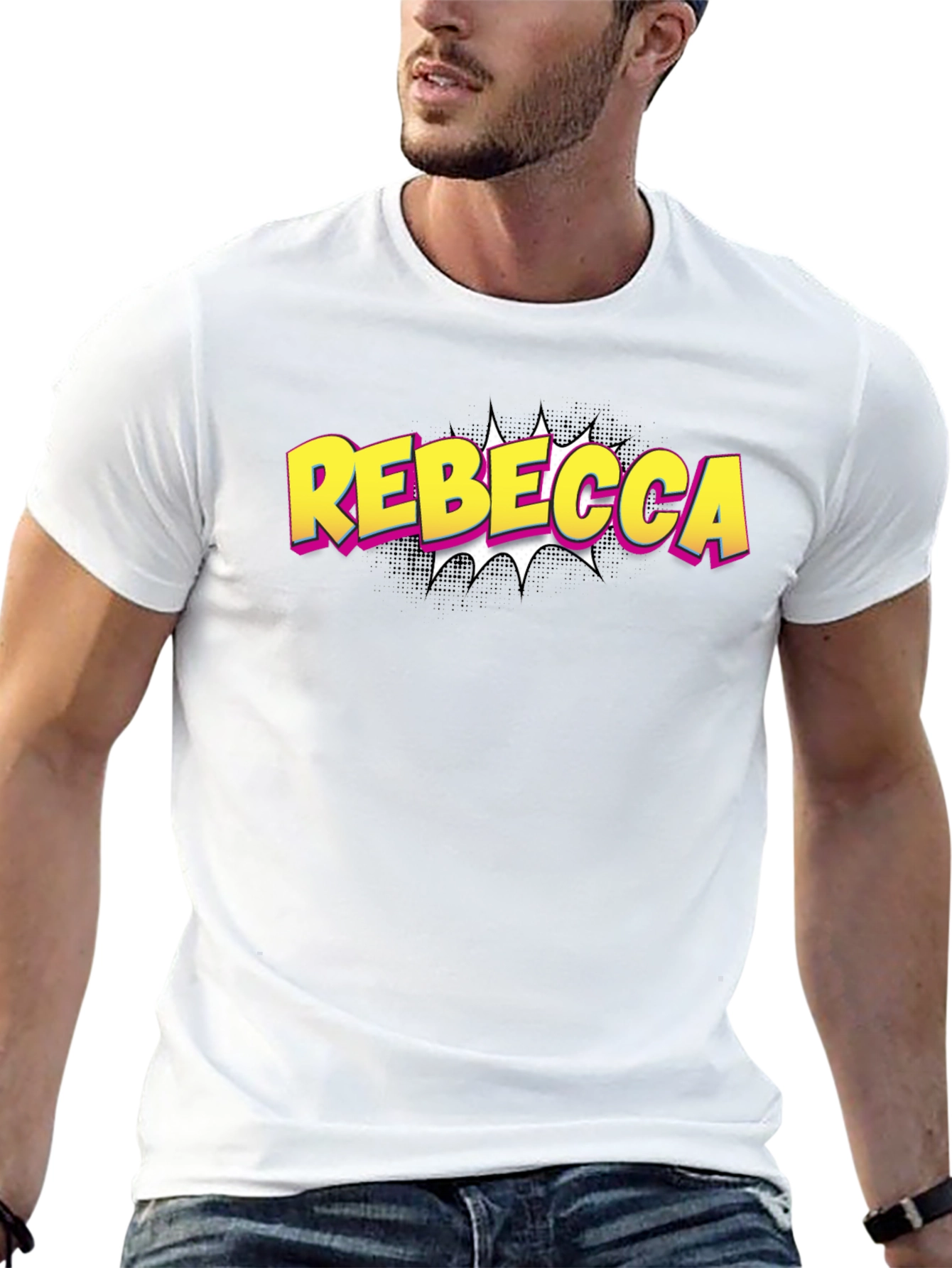 Rebecca Comic Style Black T-Shirt