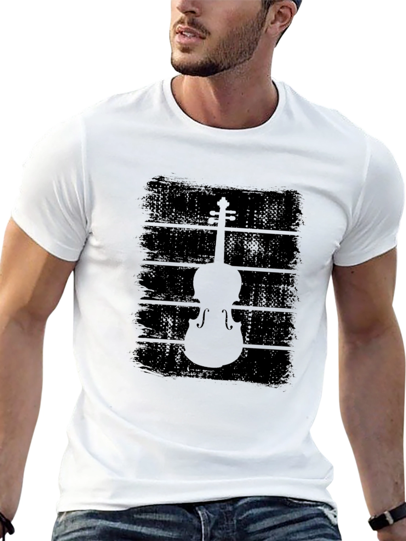 Violin Graphic Black T-Shirt - Musical Style