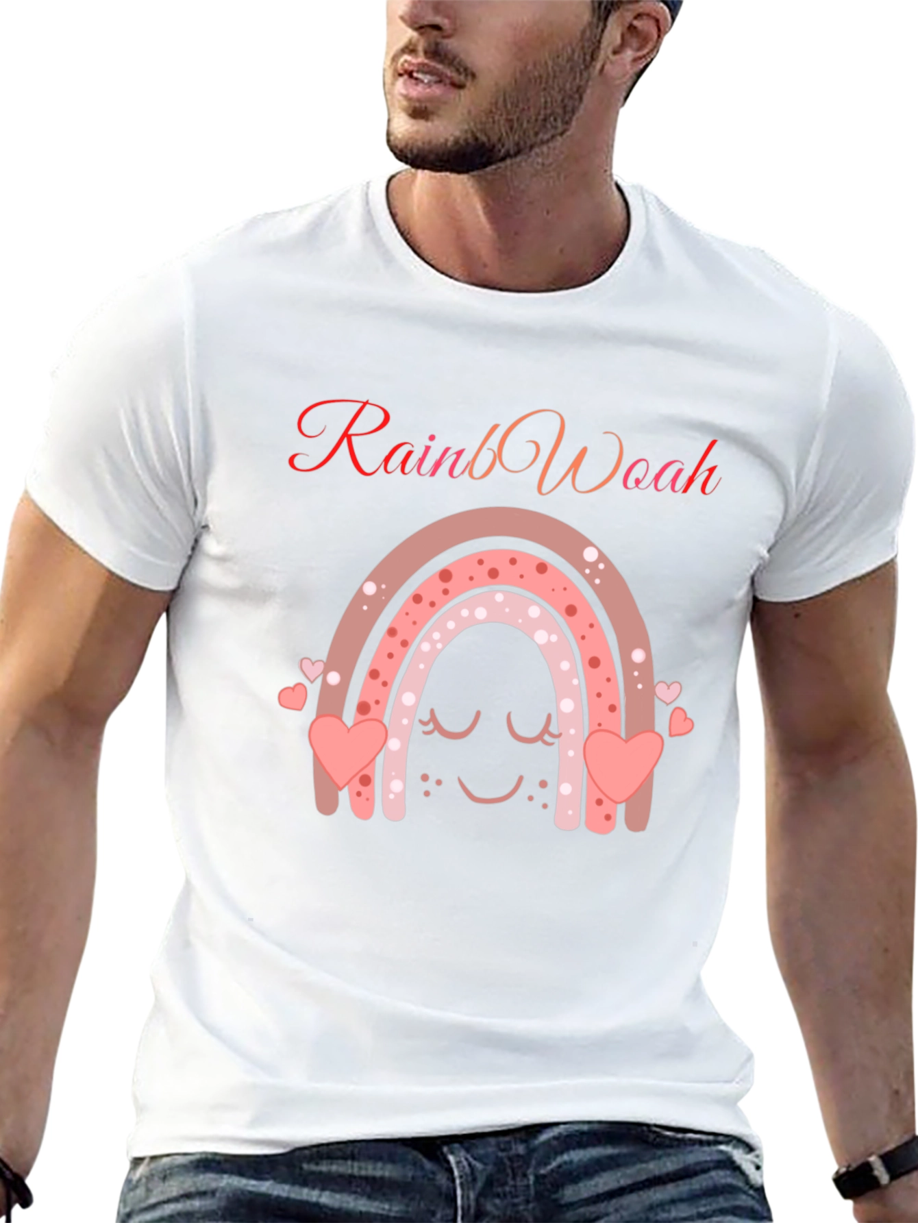 RainbWoah Black Graphic T-Shirt