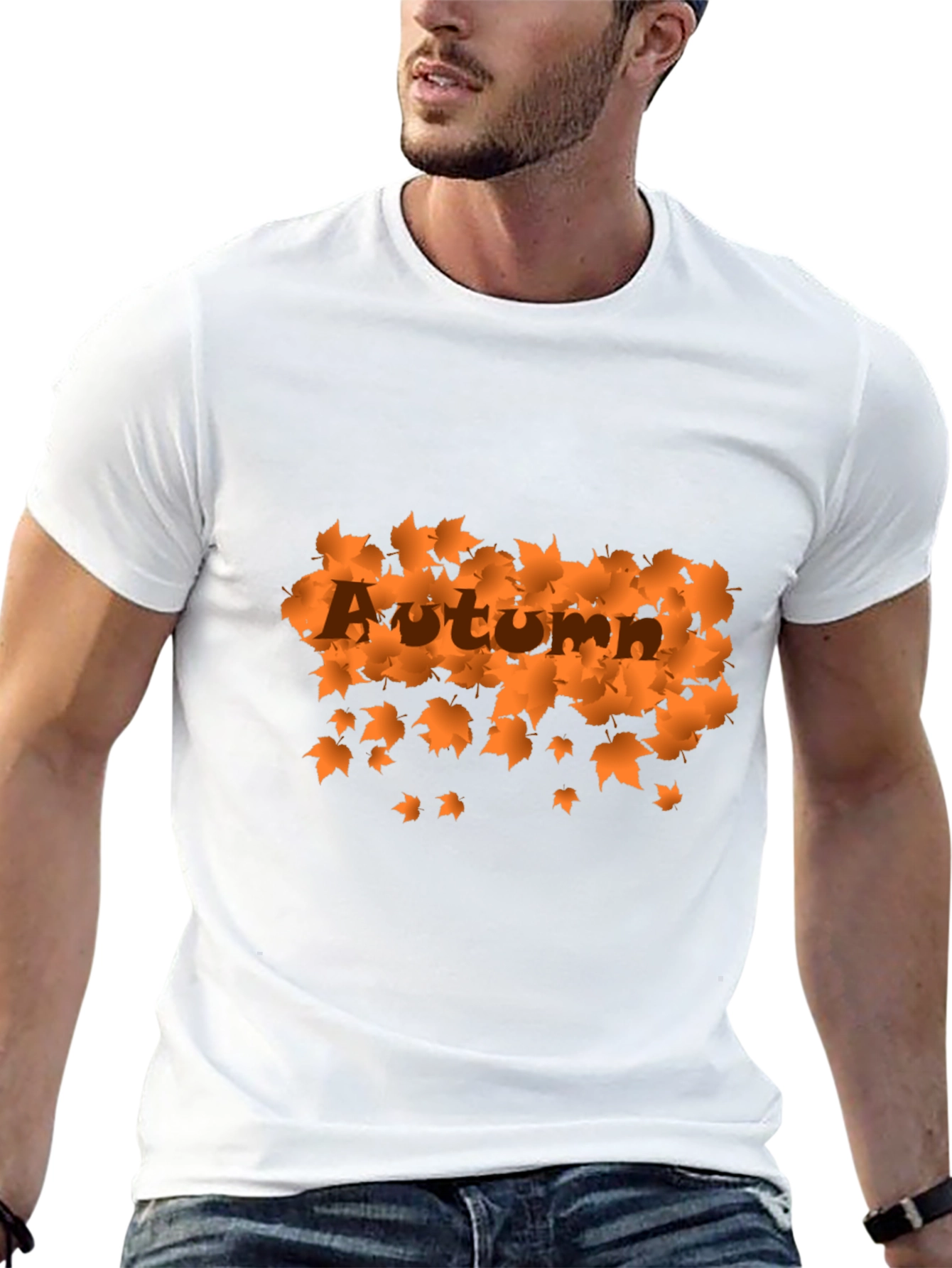 Autumn Leaves Graphic Black T-Shirt