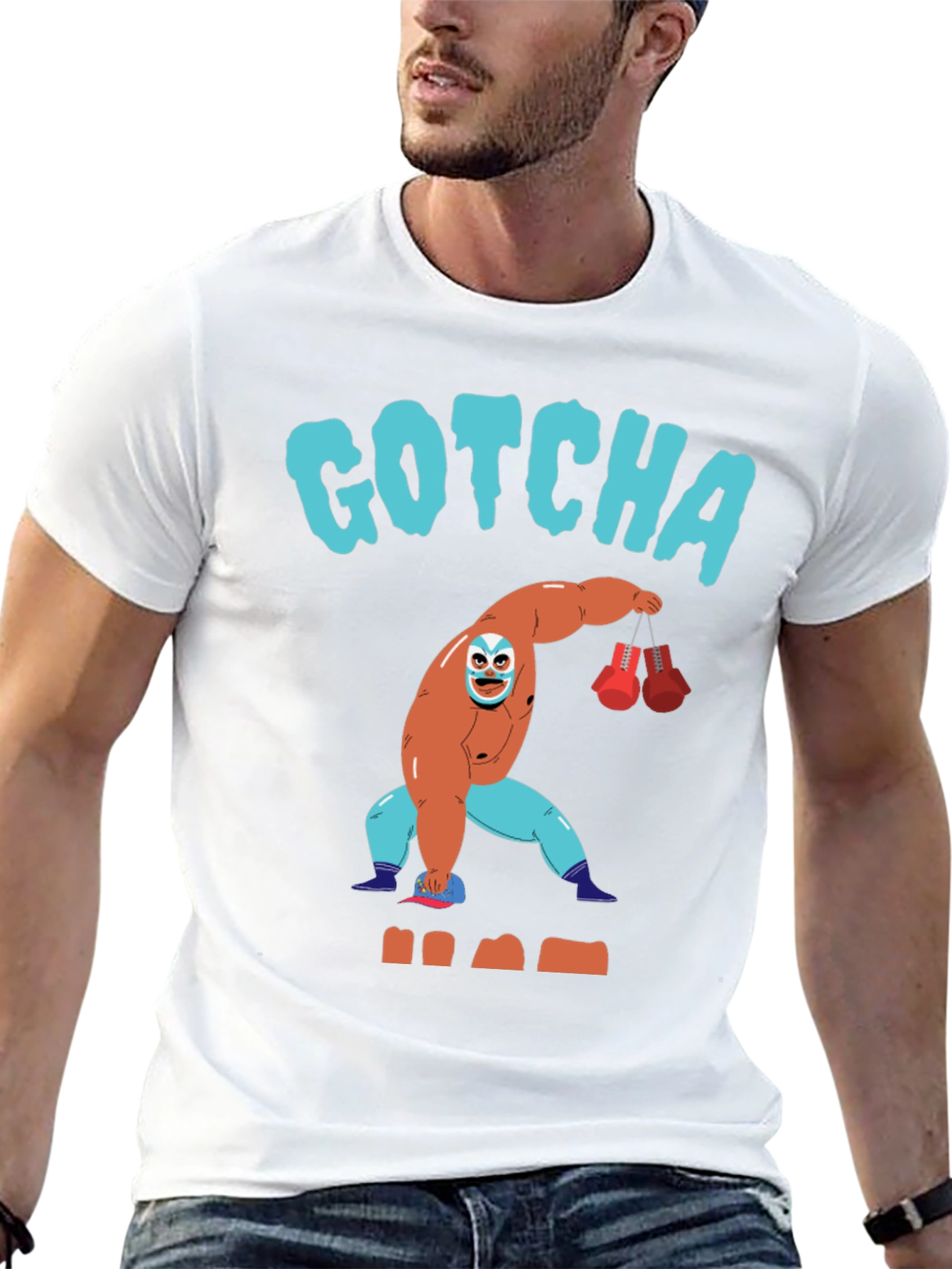 Gotcha Lucha Libre Wrestler Graphic T-Shirt