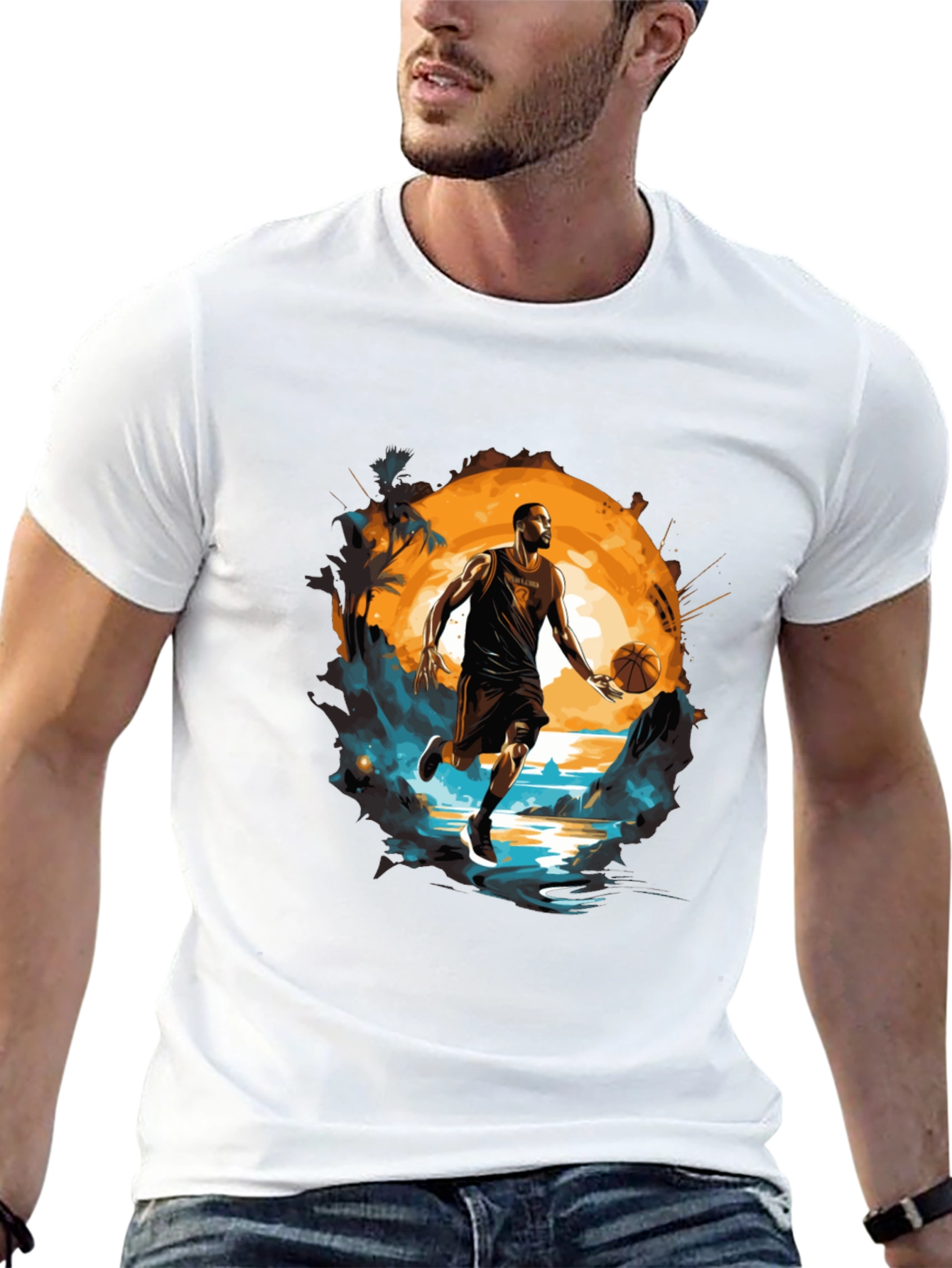 Basketball Player Graphic Tee - Sports Fan T-Shirt