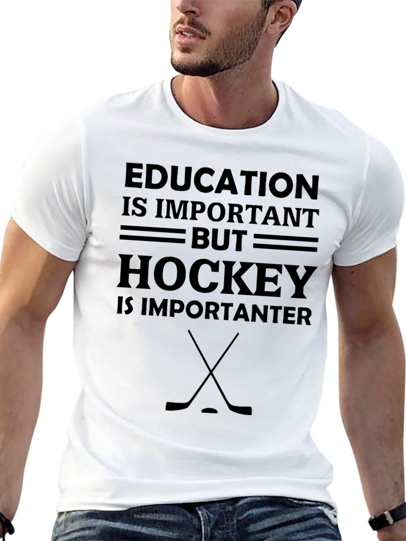 Education Important But Hockey T-Shirt