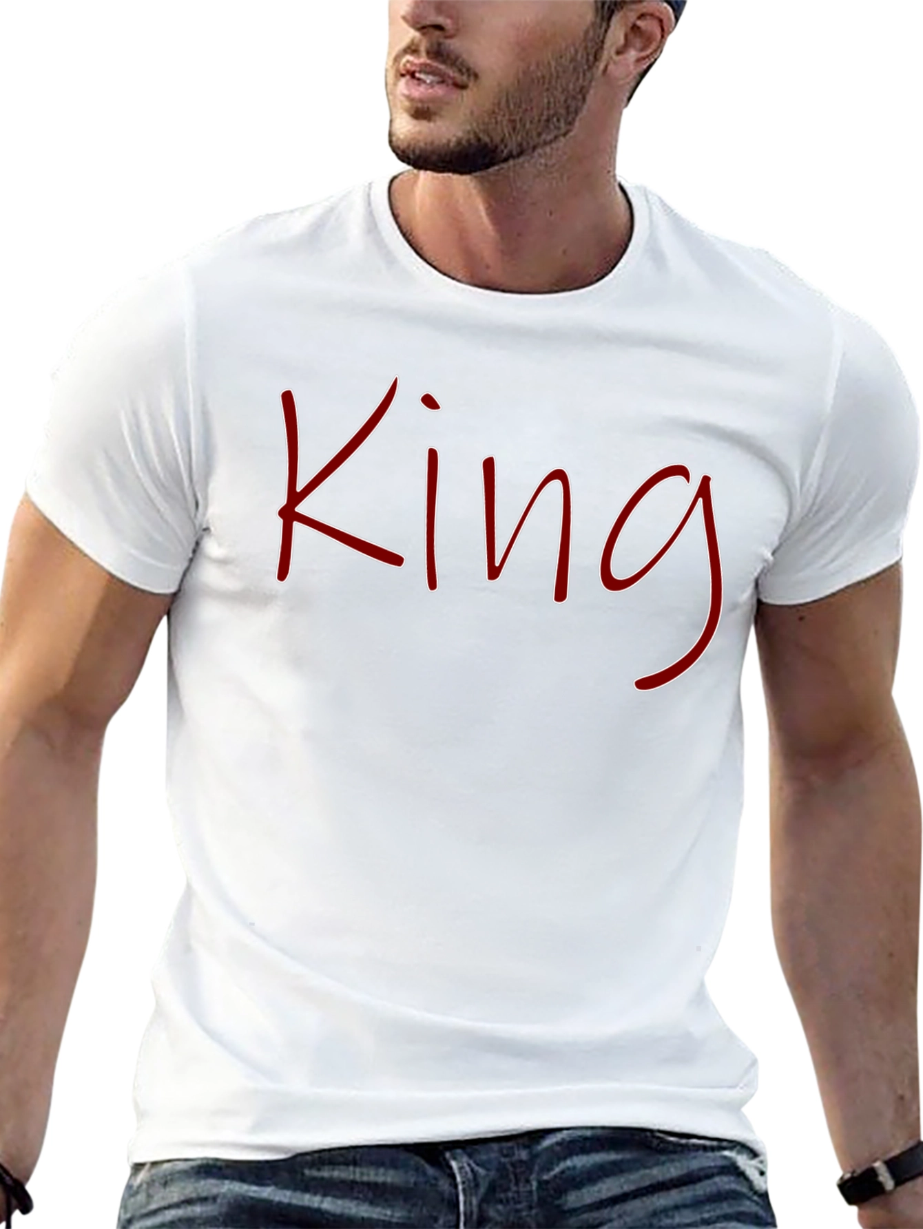 King Graphic Print T-Shirt - Black