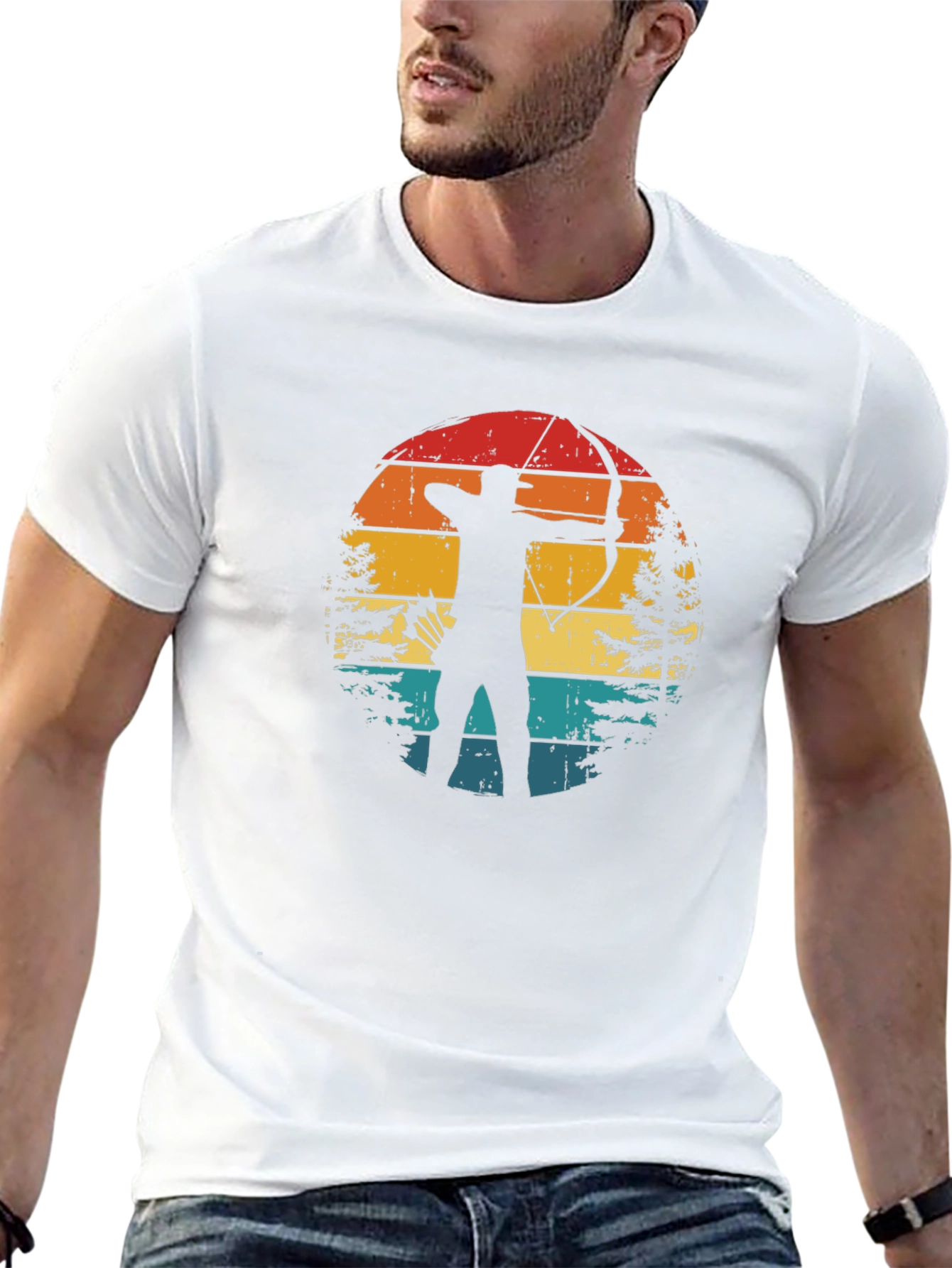 Archery Sunset Graphic Tee - Retro Style
