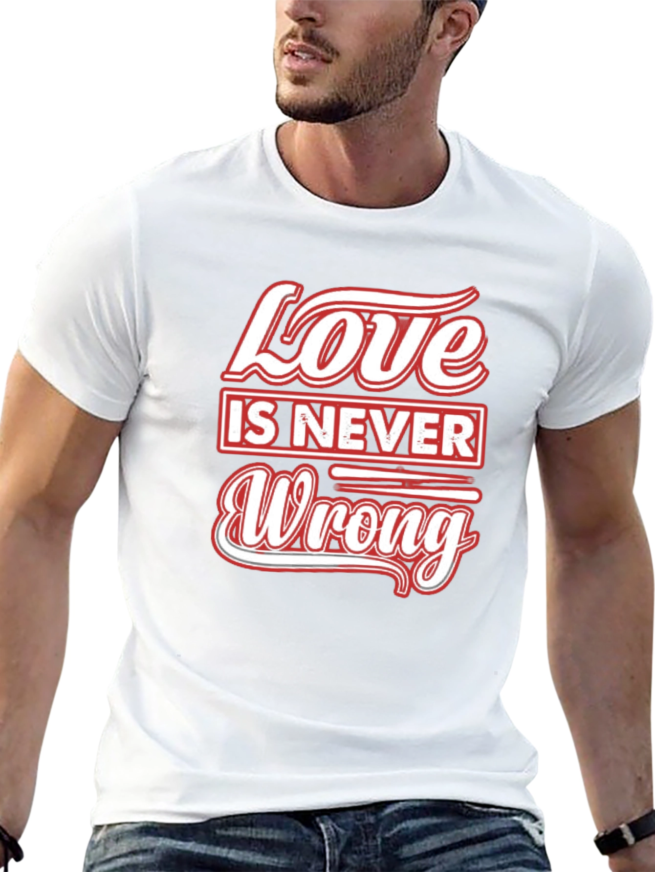 Love is Never Wrong Black Graphic T-Shirt