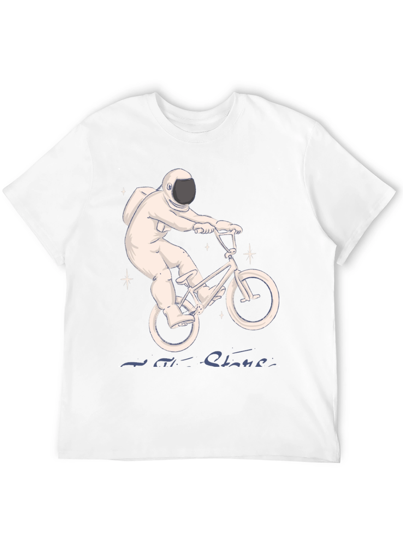 Astronaut on Bike T-Shirt - Ride the Stars