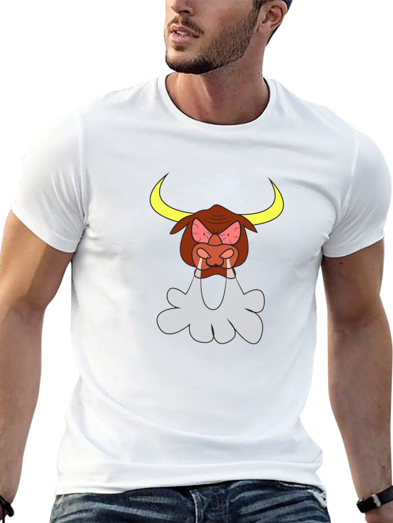 Angry Cartoon Bull Graphic Tee