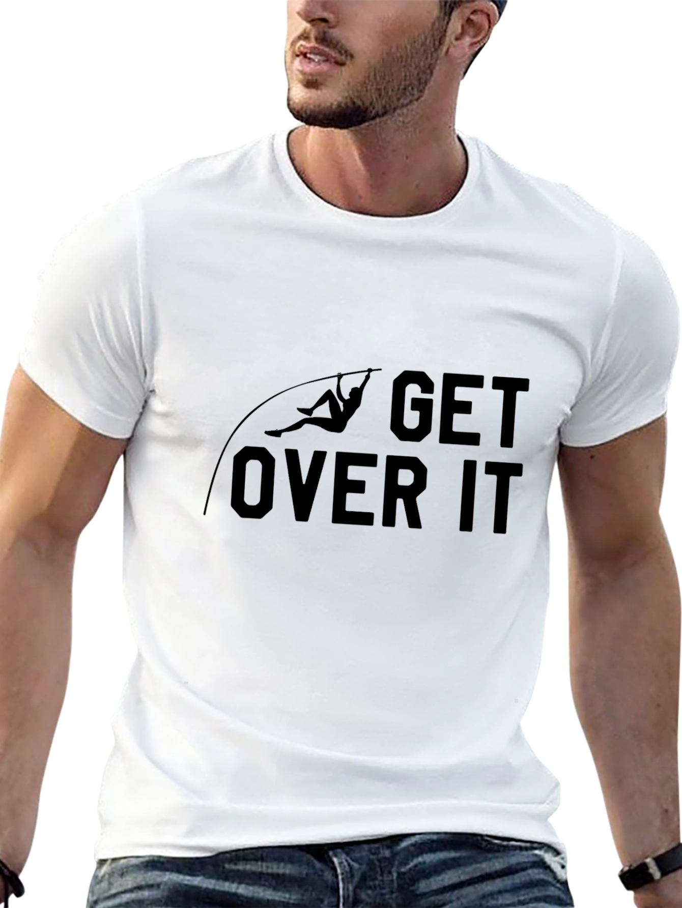 Get Over It Pole Vaulting T-Shirt - Black