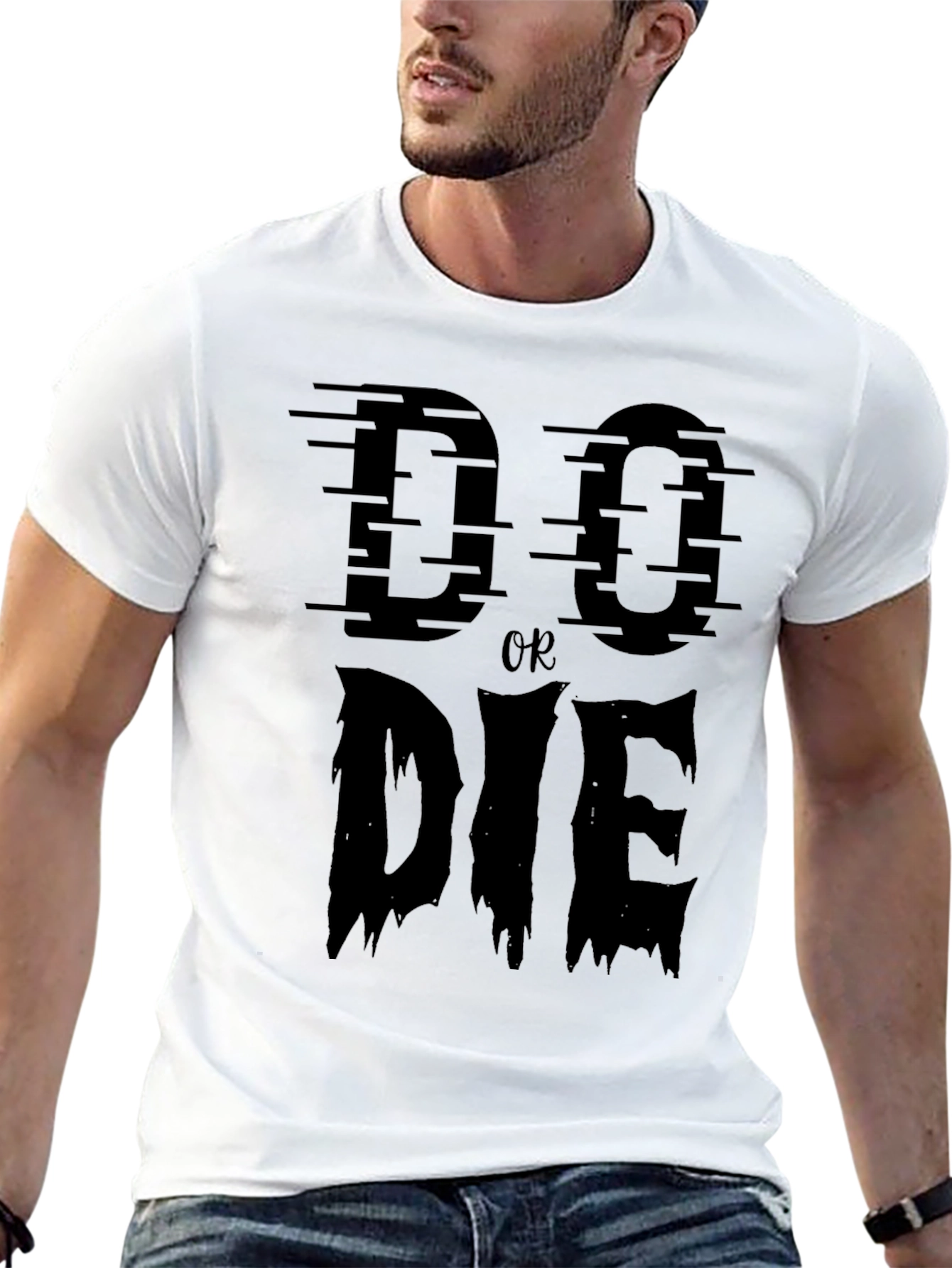 Do or Die Graphic Print Crew Neck T-Shirt