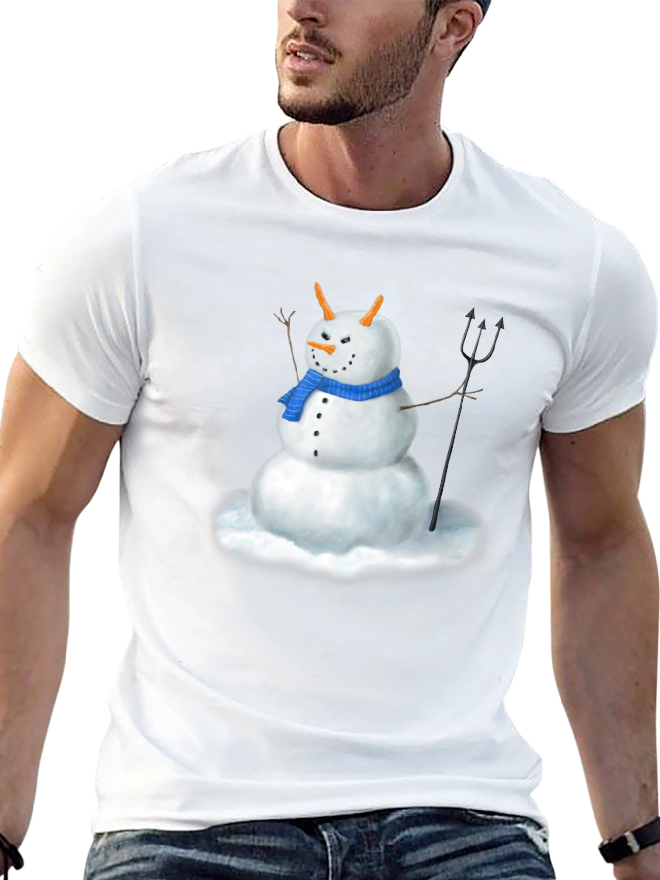 Evil Snowman Graphic Tee - Funny Holiday Shirt