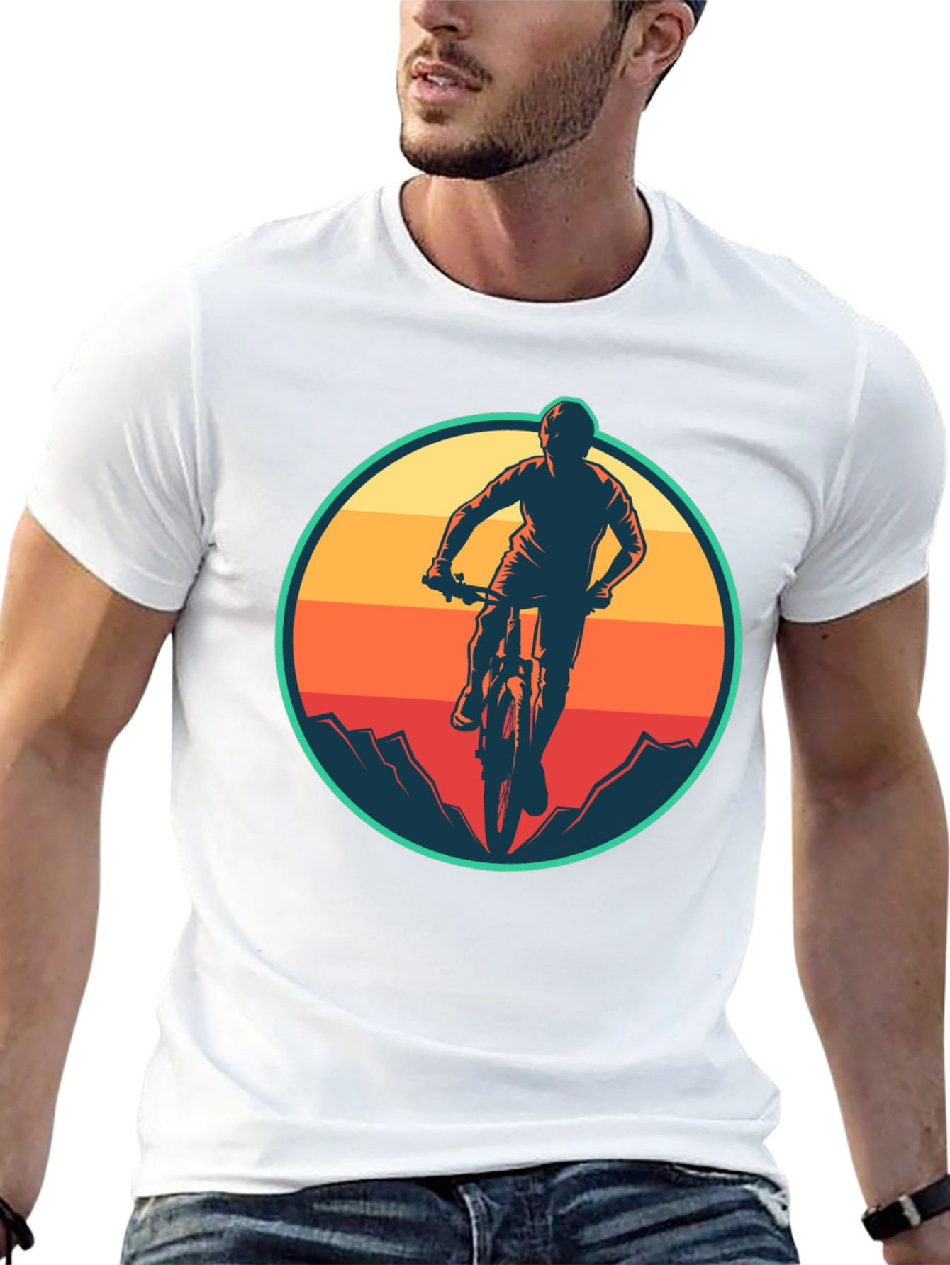 Mountain Biking T-Shirt - Retro Style Design