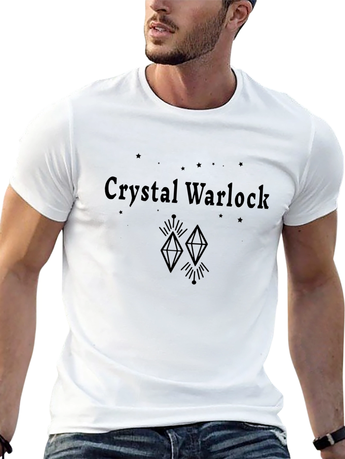 Crystal Warlock Graphic Tee - Stylish Black T-Shirt