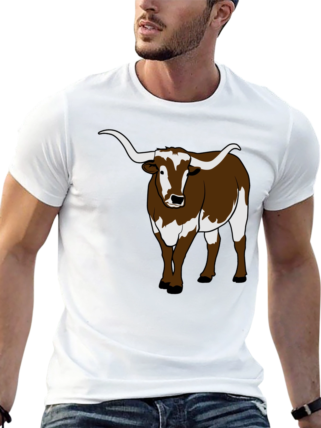 Longhorn Bull Graphic Tee - Black