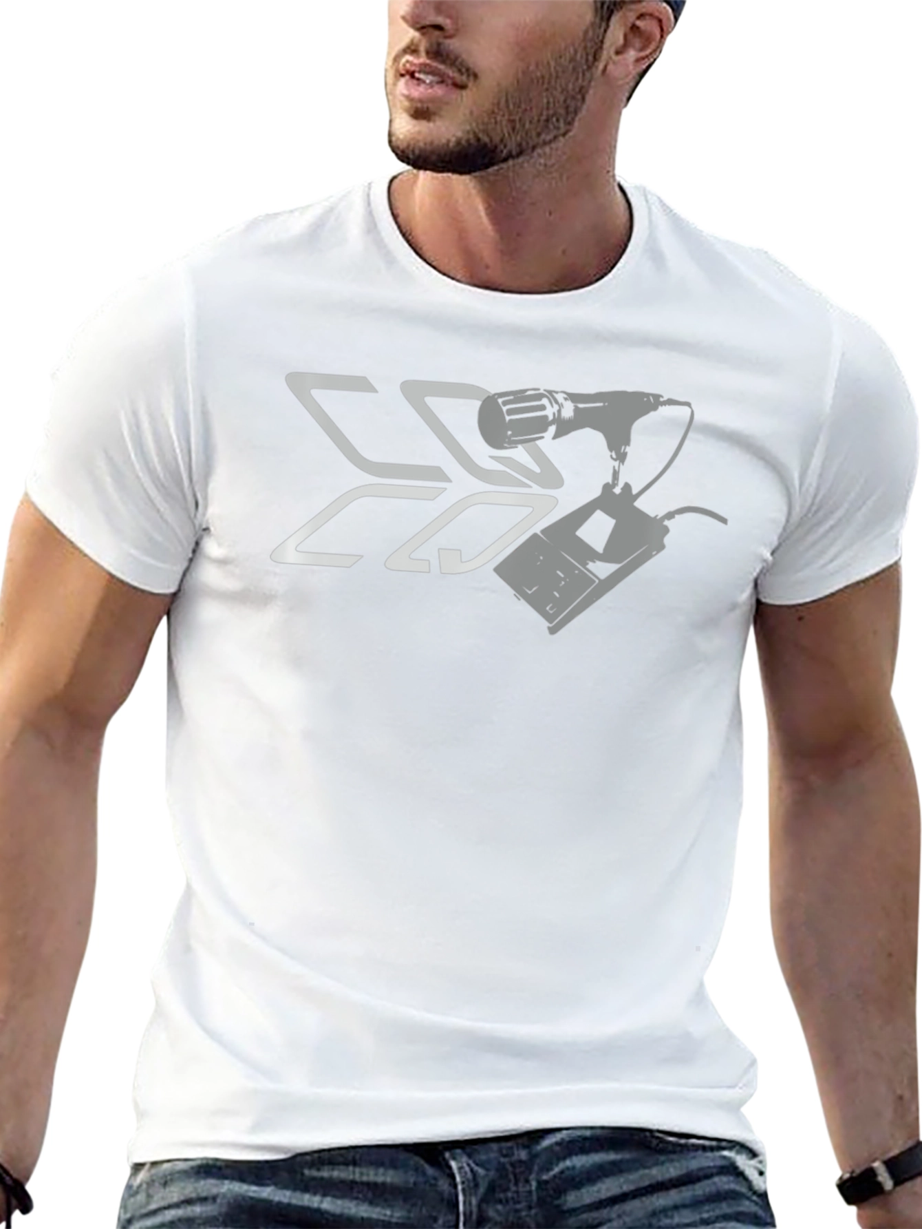 Retro Microphone & Console Black T-Shirt