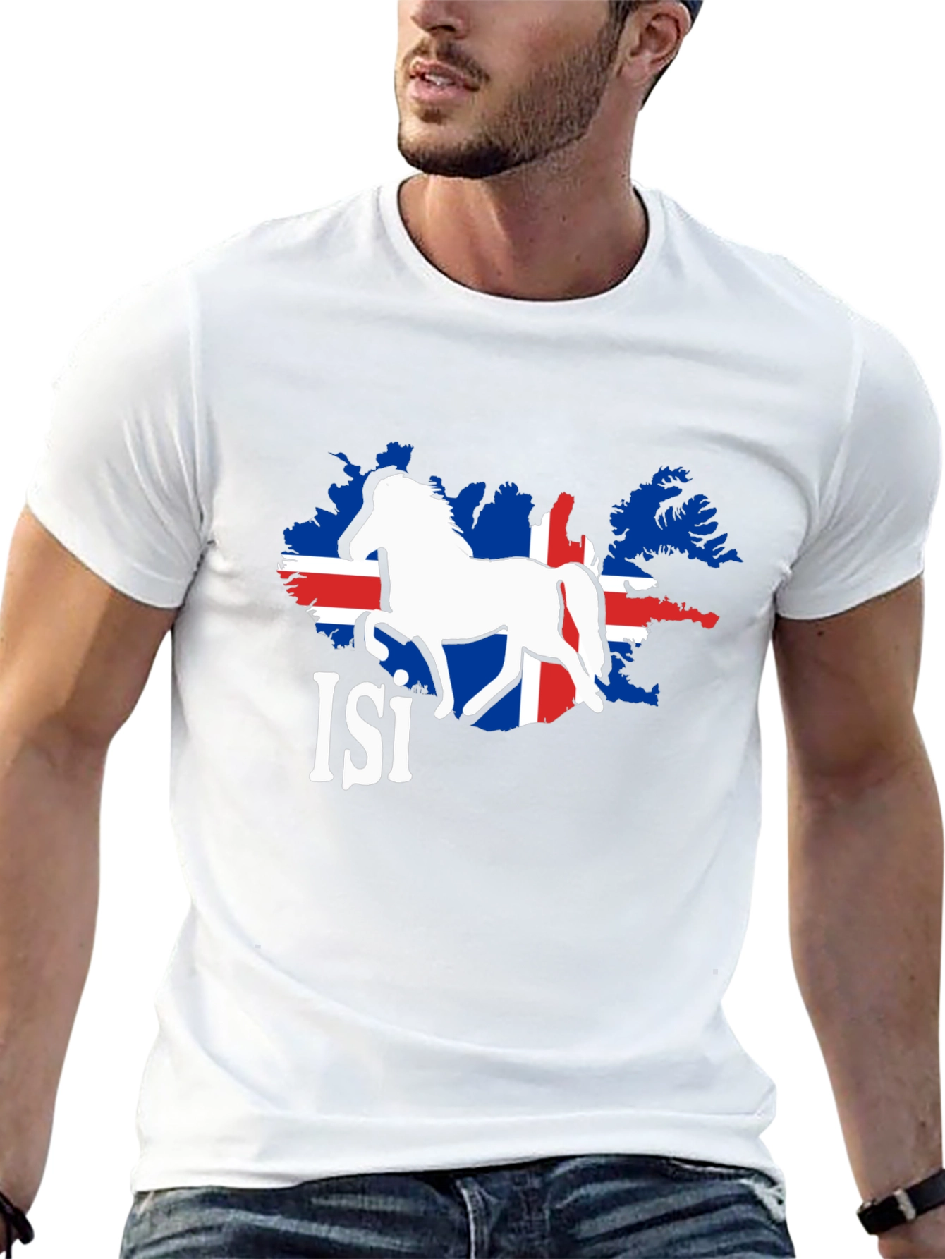 Icelandic Horse Isi T-Shirt - Flag of Iceland
