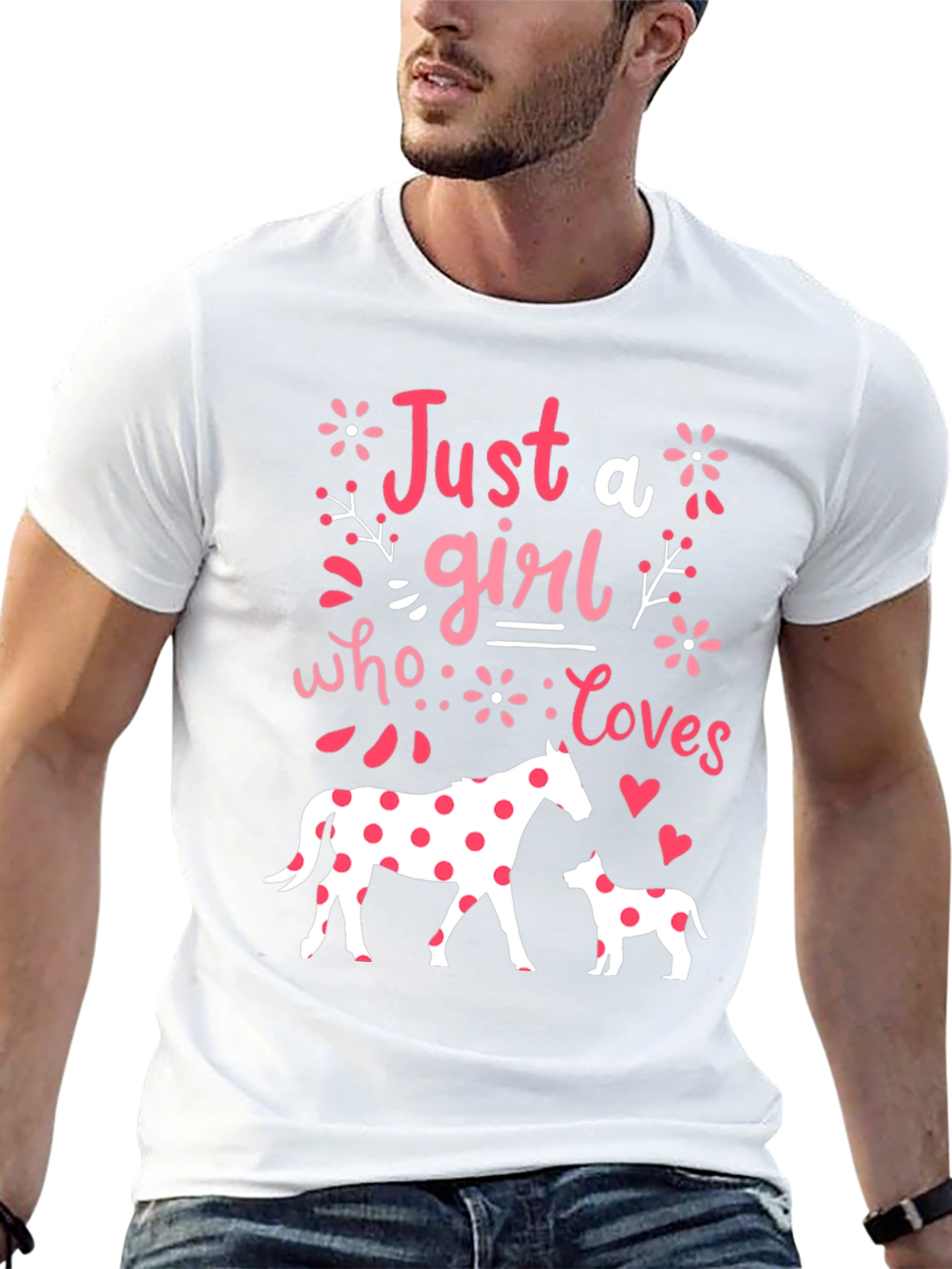 Girl Who Loves Horses & Dogs Tee